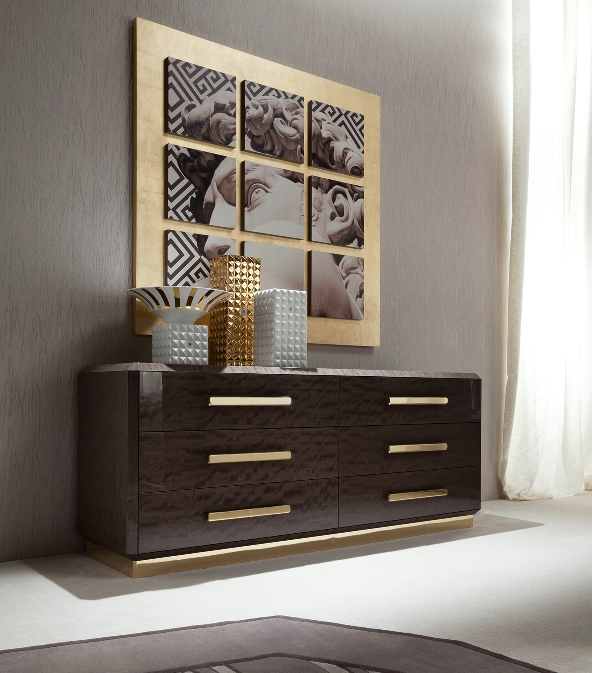 Infinity Dressing Table MAHOGANY AND GOLD Image 4