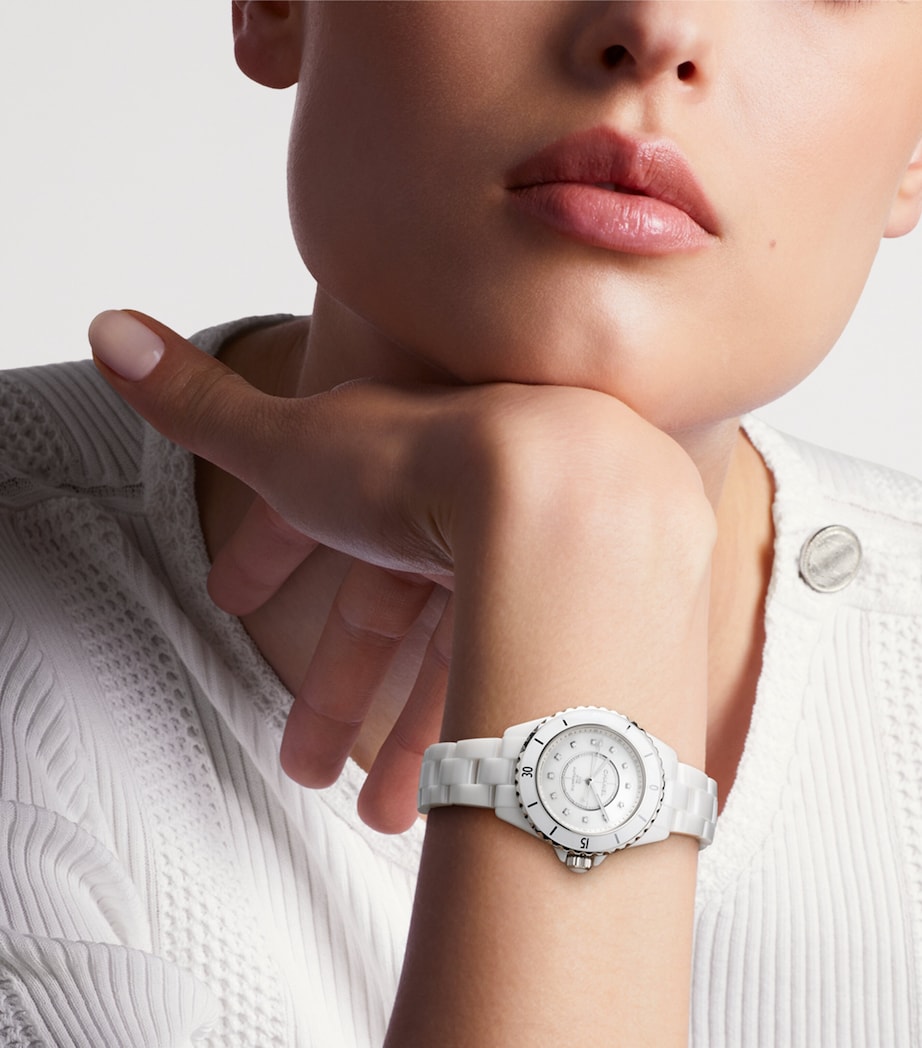 Ceramic, Steel and Diamond J12 Calibre 12.2 Watch 33mm WHITE Image 2