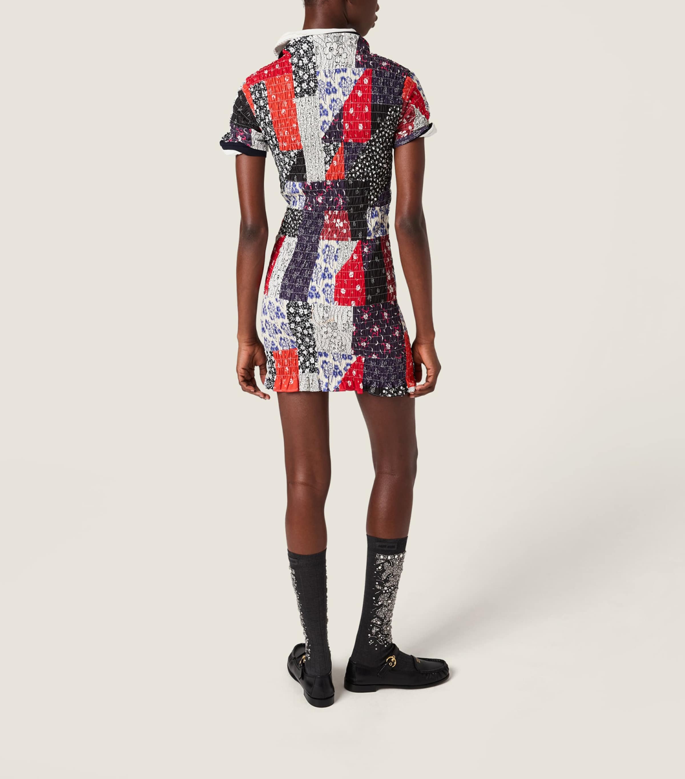 Patchwork Print Mini Dress F0055 Image 3