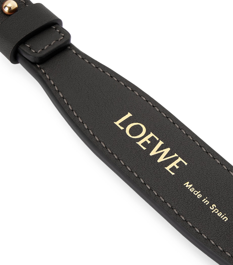 Leather Logo Short Strap BLACK Image 3