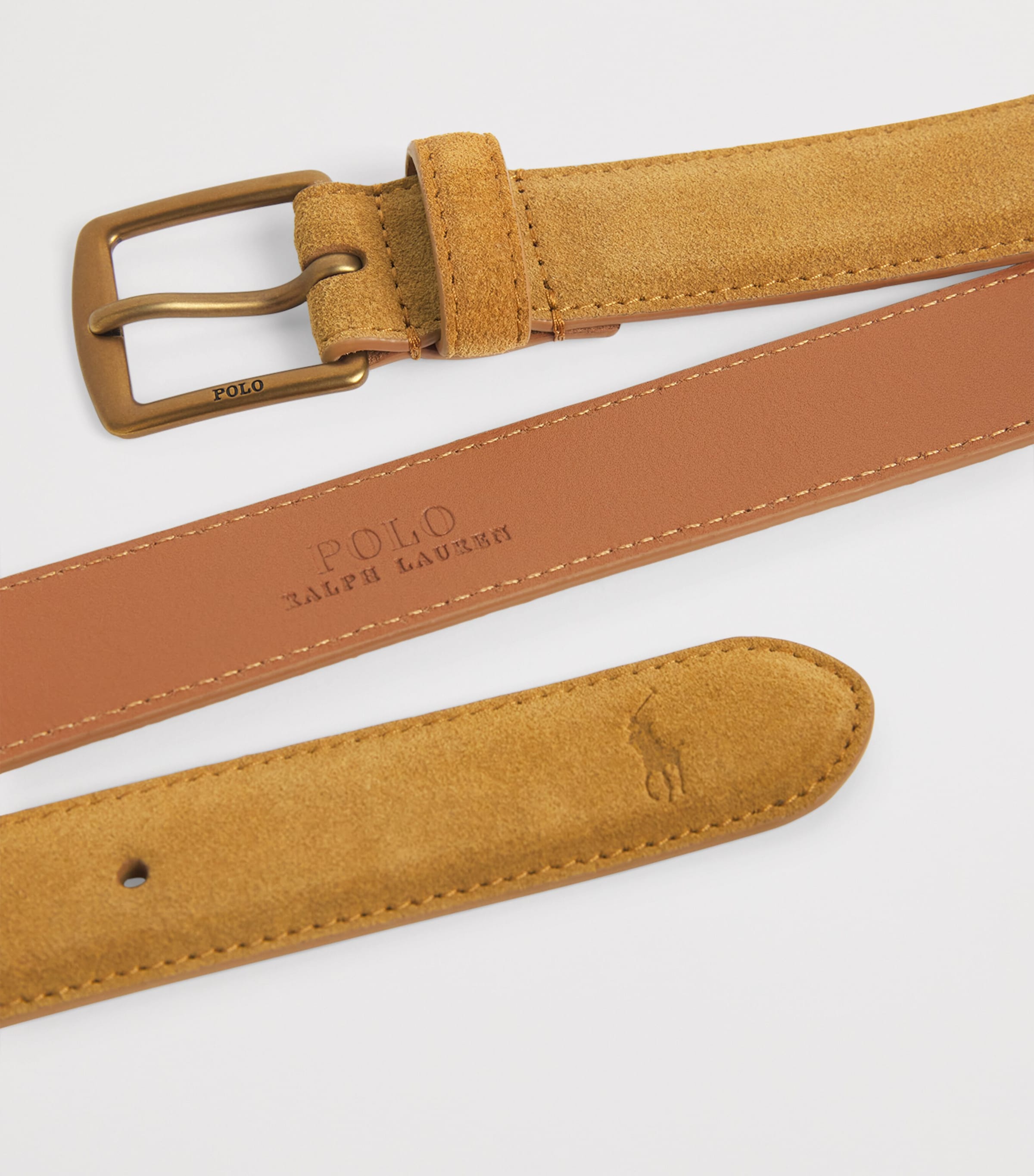 Ralph Lauren Tan Suede Belt Polo Ralph Lauren Brown Suede Buckle Belt | Harrods US main image 2