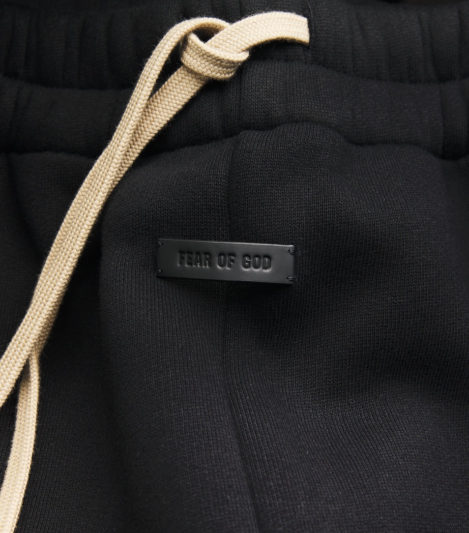 Wide-Leg Athletic Sweatpants BLACK Image 5