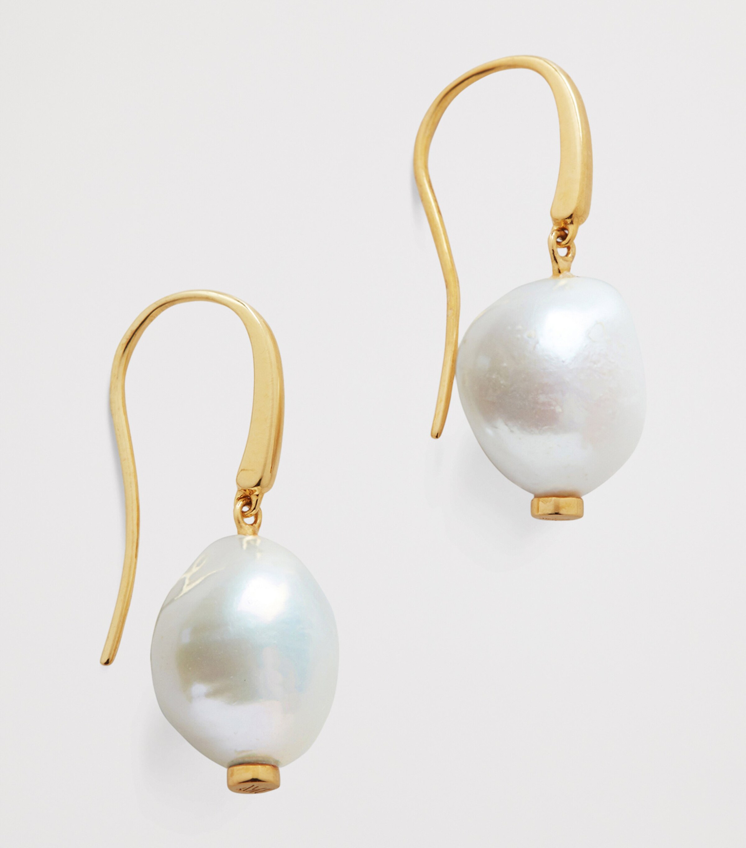 Gold Vermeil and Keshi Pearl Nura Earrings 18K GOLD VERMEIL Image 3