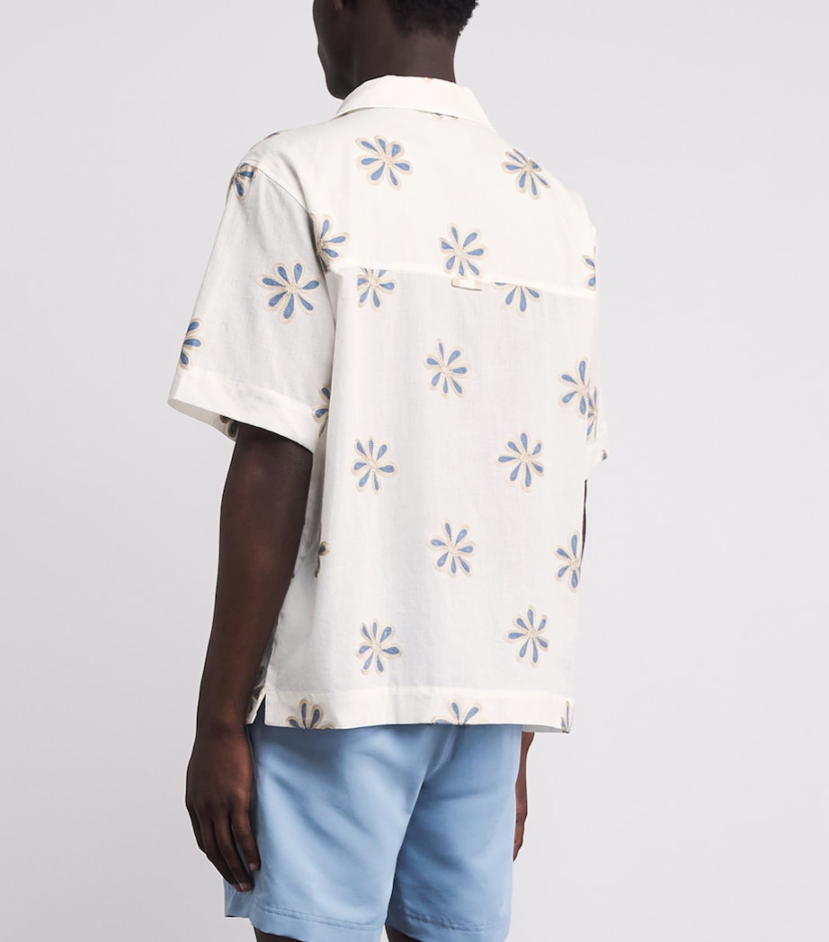CHÉ Mens Cotton Embroidered Daisel Shirt White Image 5