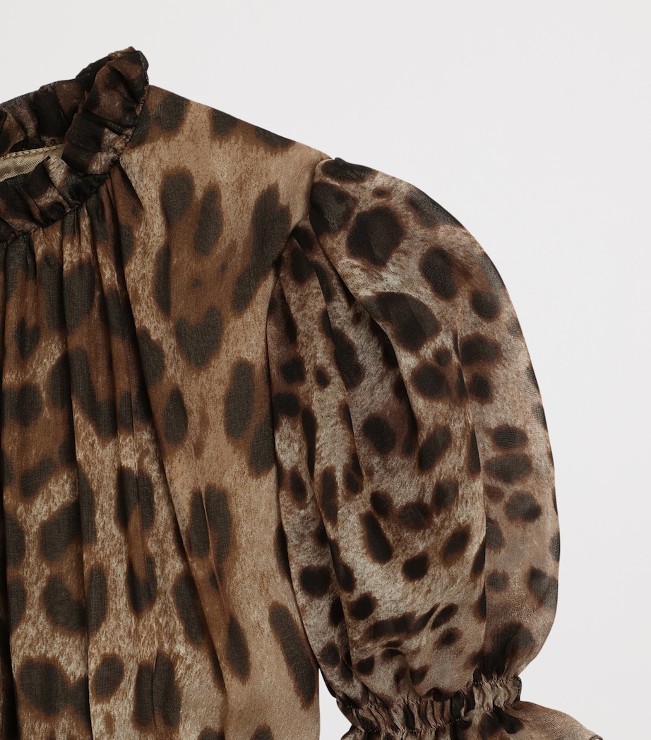 Dolce&Gabbana Kids Silk Leopard Print Dress (8-12+ Years) Leo New Image 4