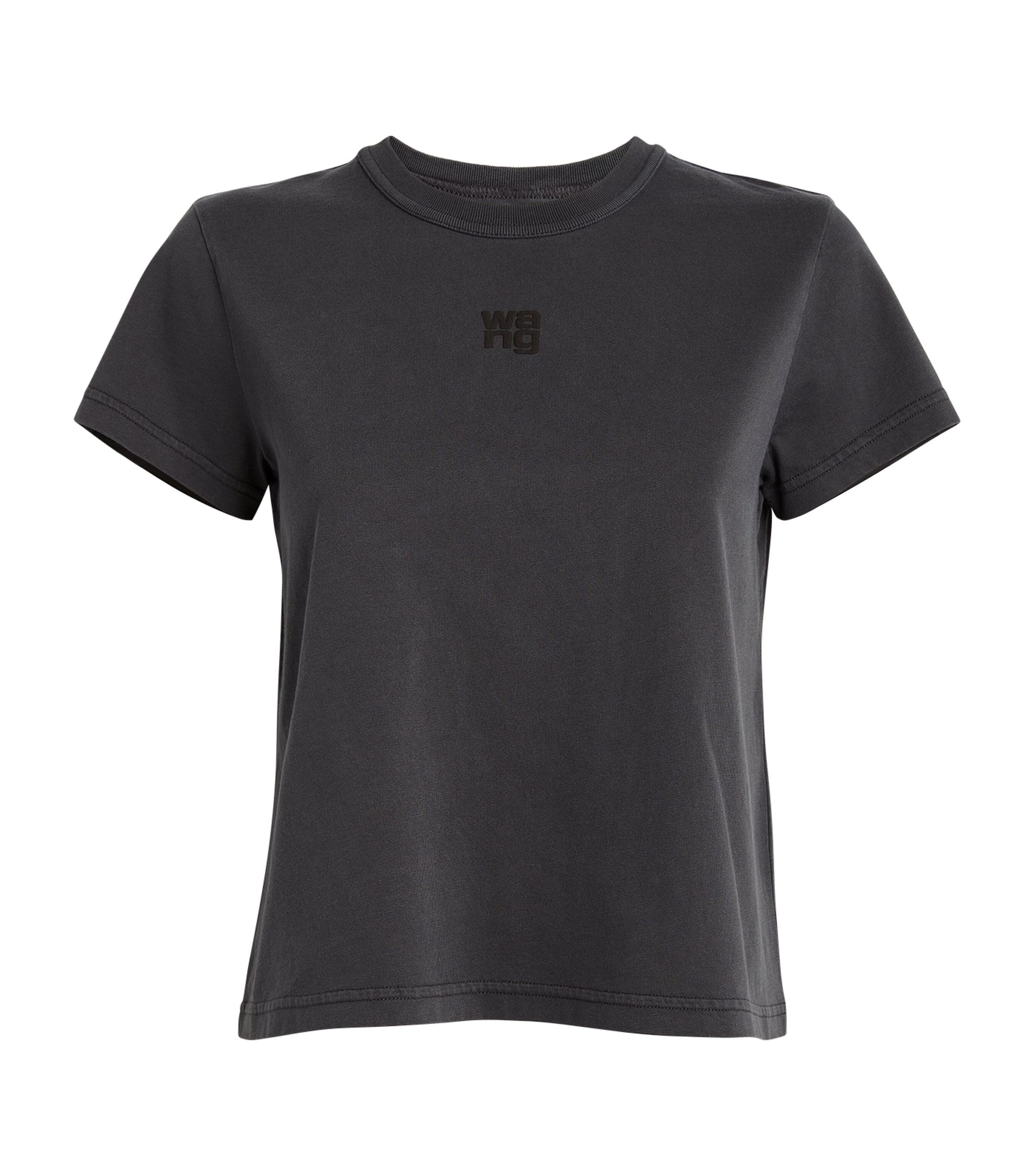 Shop Alexander Wang Cotton Shrunken Essential T-shirt In Black