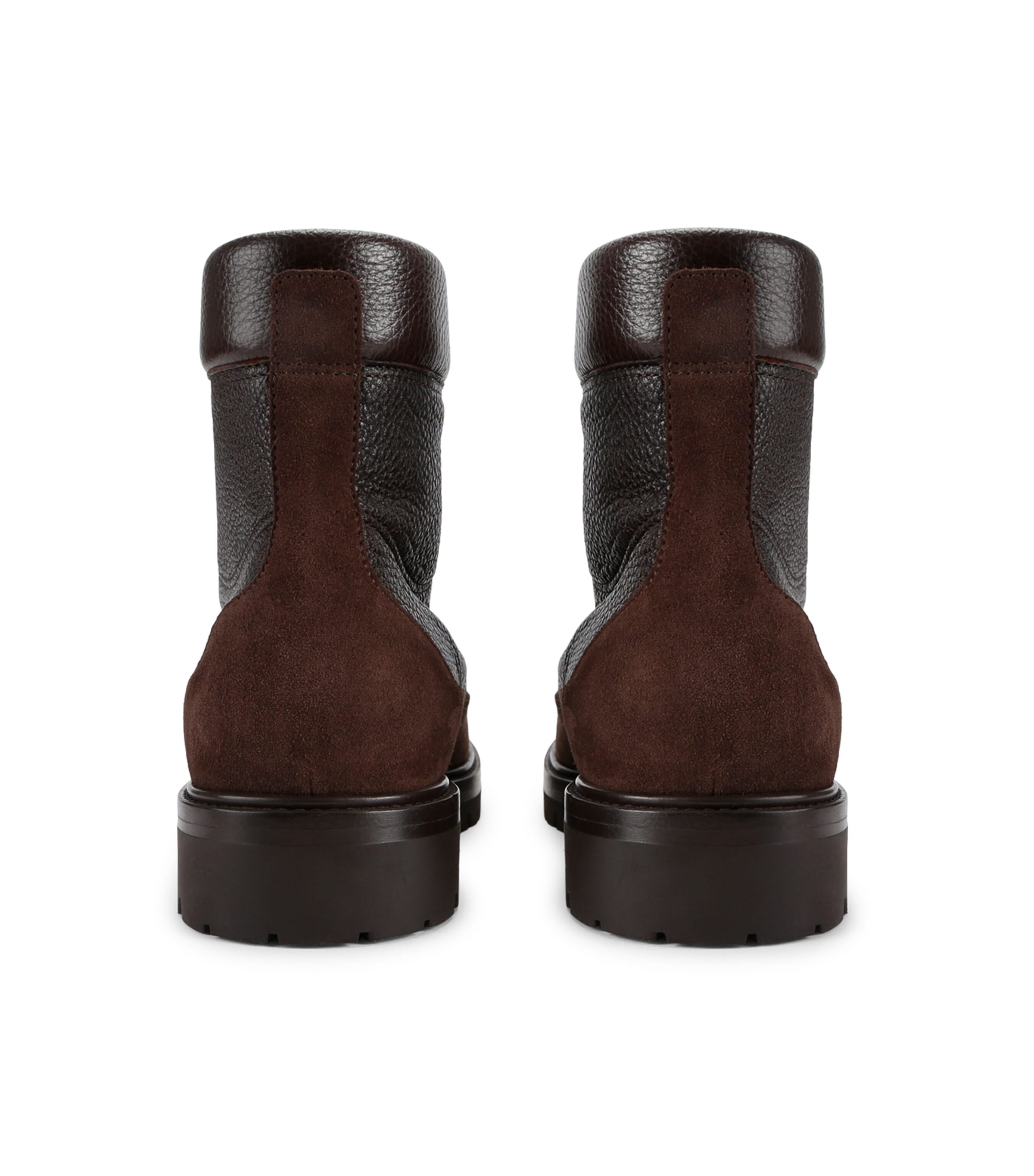 Brunello Cucinelli Leather Lace-Up Ankle Boots Dark Brown Image 2