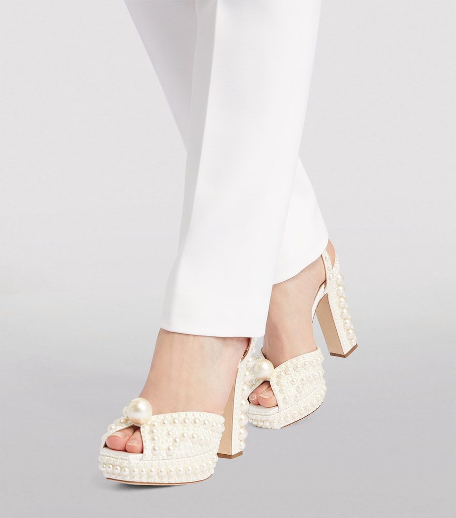 Sacaria 120 Pearl-Embellished Satin Platform Sandals WHITE/WHITE Image 7