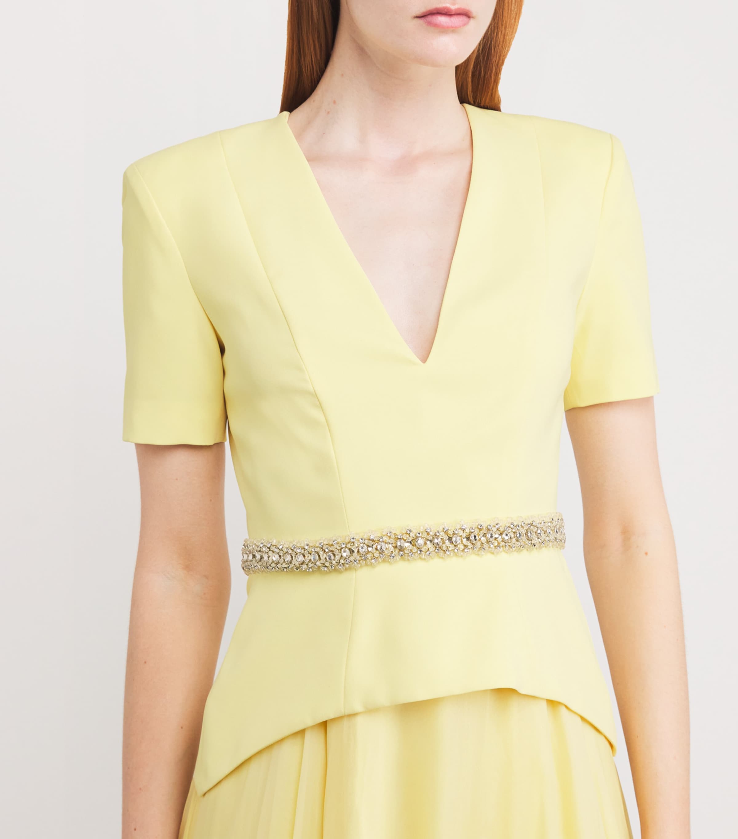 SABINA BILENKO Womens Silk-Blend Linda Midi Dress Yellow Image 6