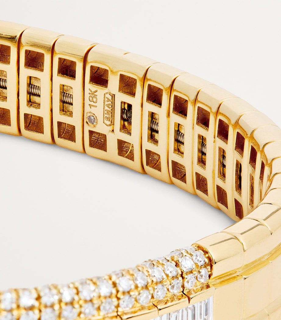 Yellow Gold and Diamond Stretch Bracelet YELLOW GOLD Image 6