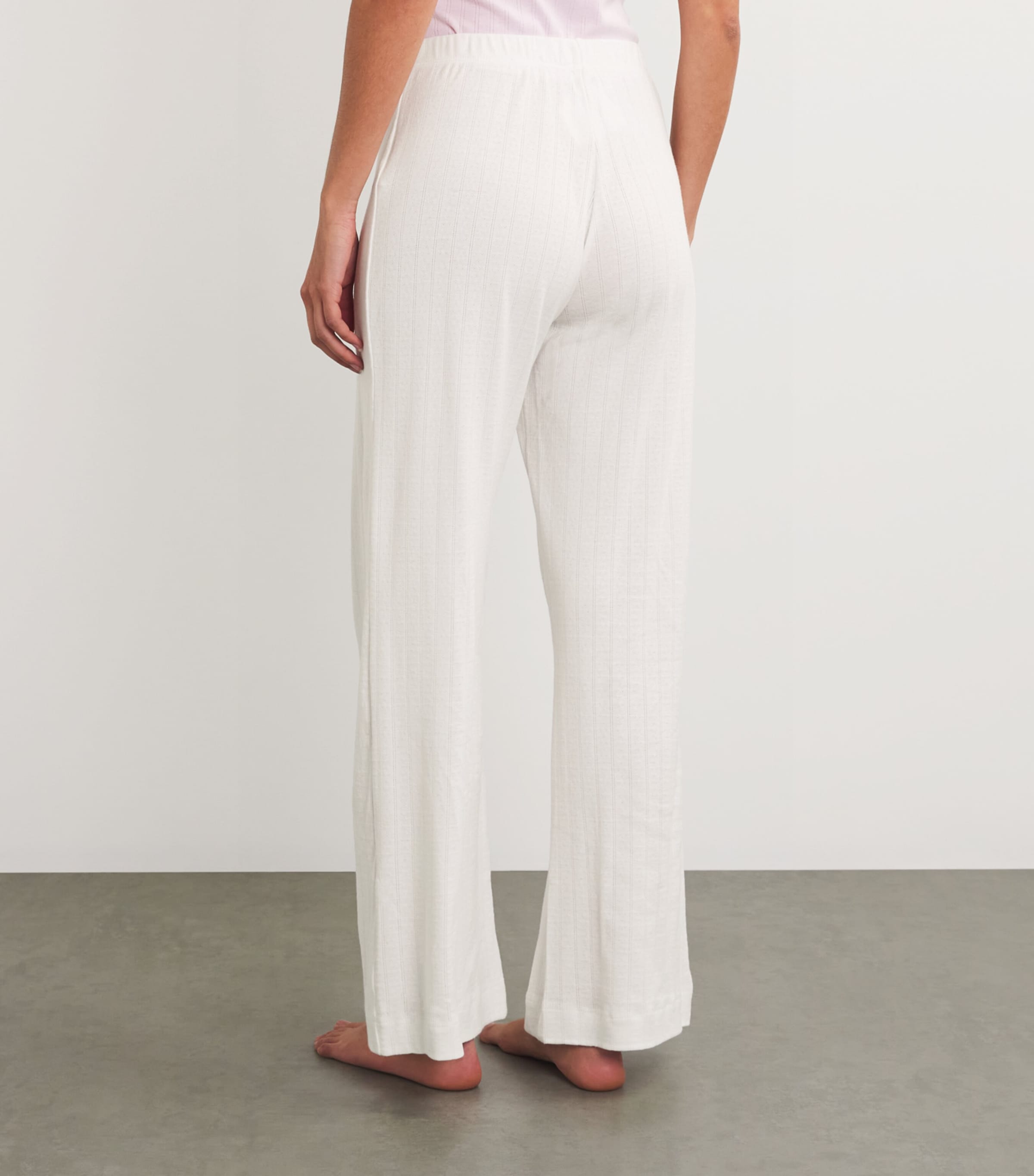 Cotton Pointelle Lounge Trousers WHITE Image 4