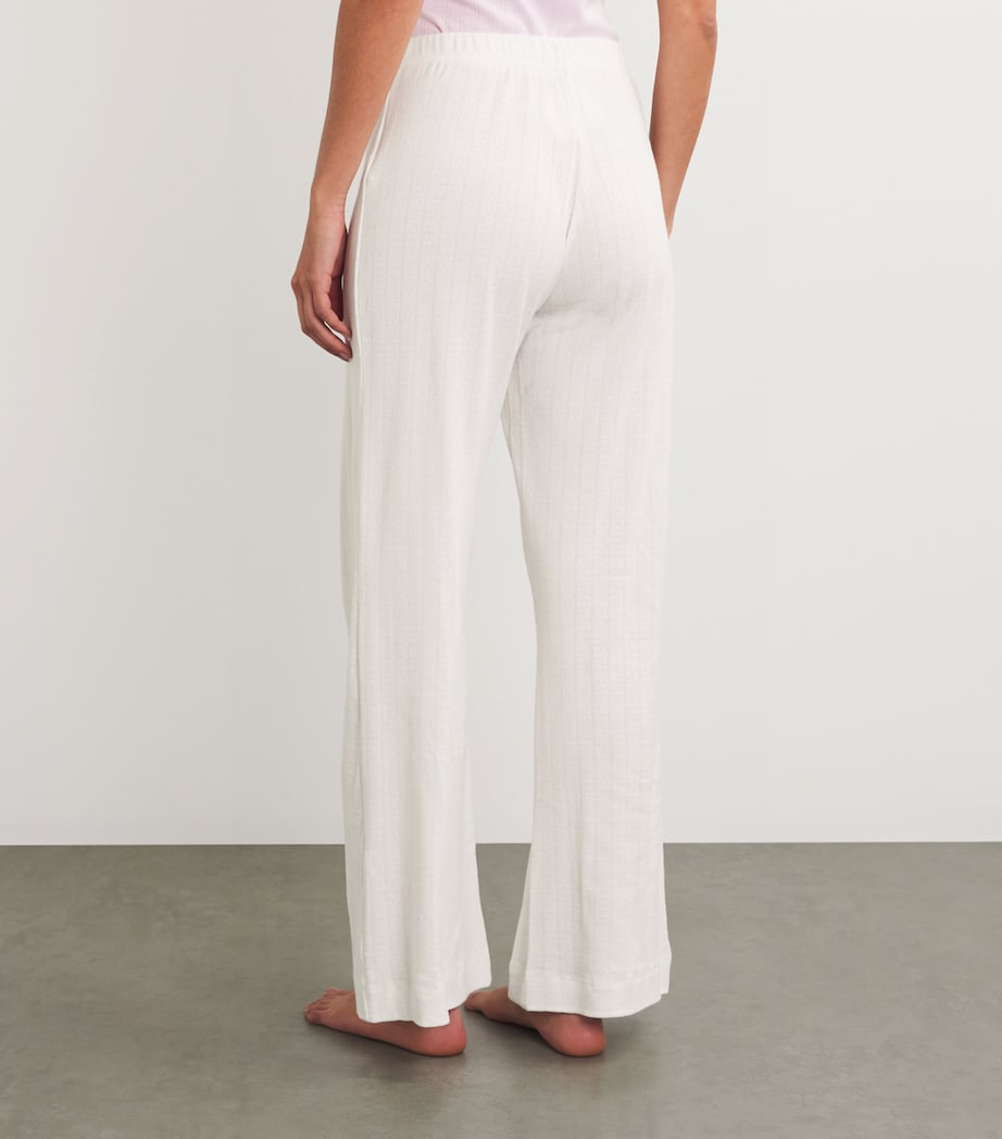 Cotton Pointelle Lounge Trousers WHITE Image 4
