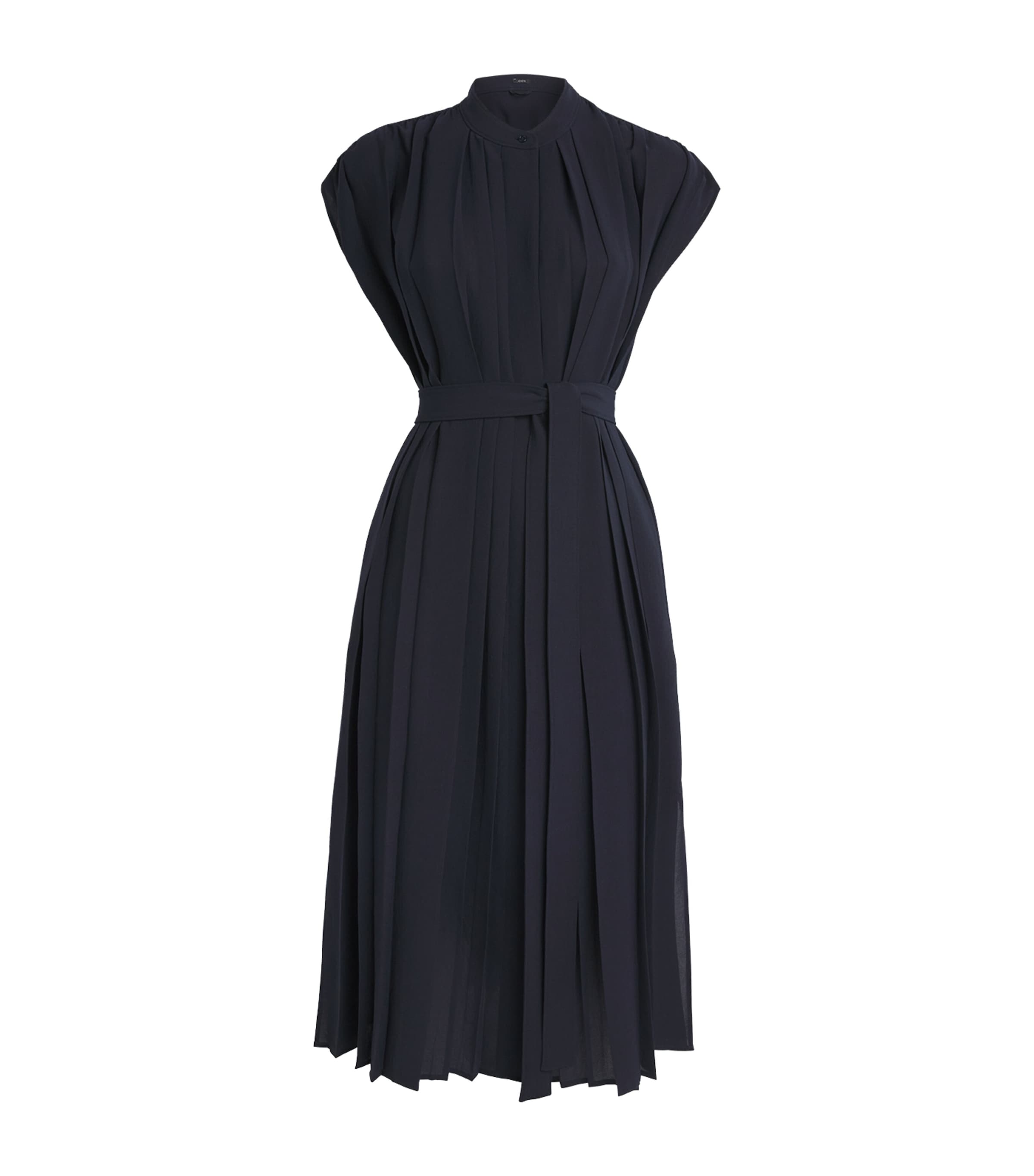 Joseph Davidge Sleeveless Pleated Midi Dress In Navy