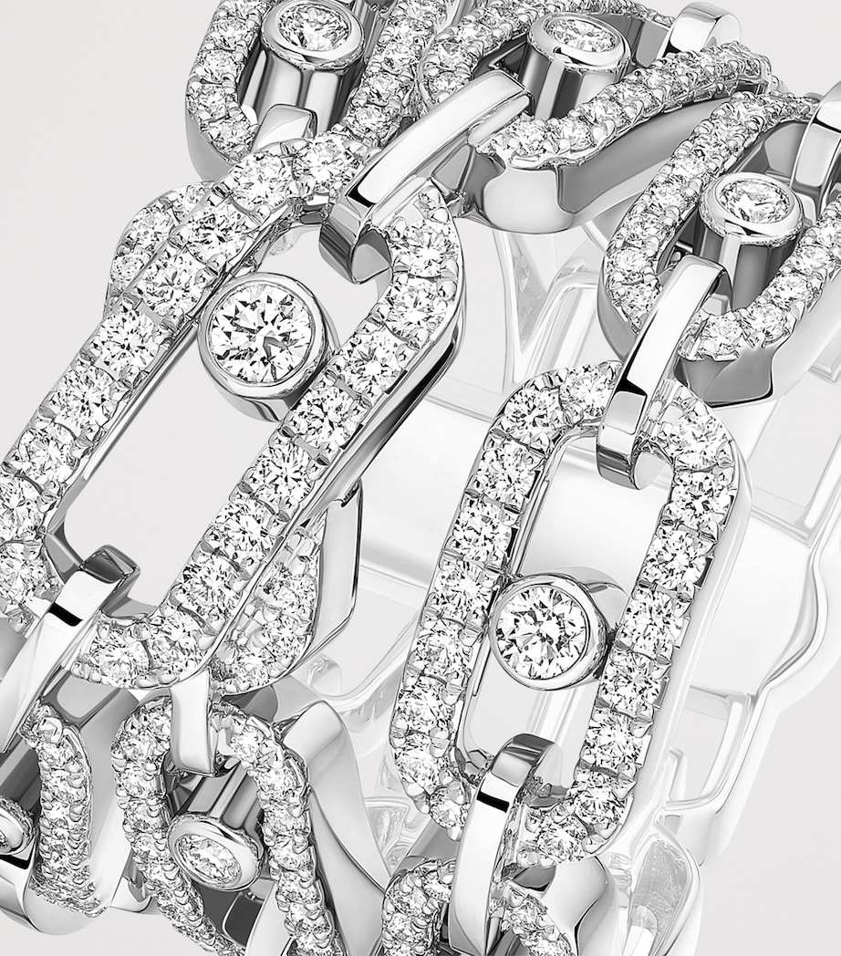 Messika Move Link White Gold and Diamond Multi-Row Ring White Gold Image 3