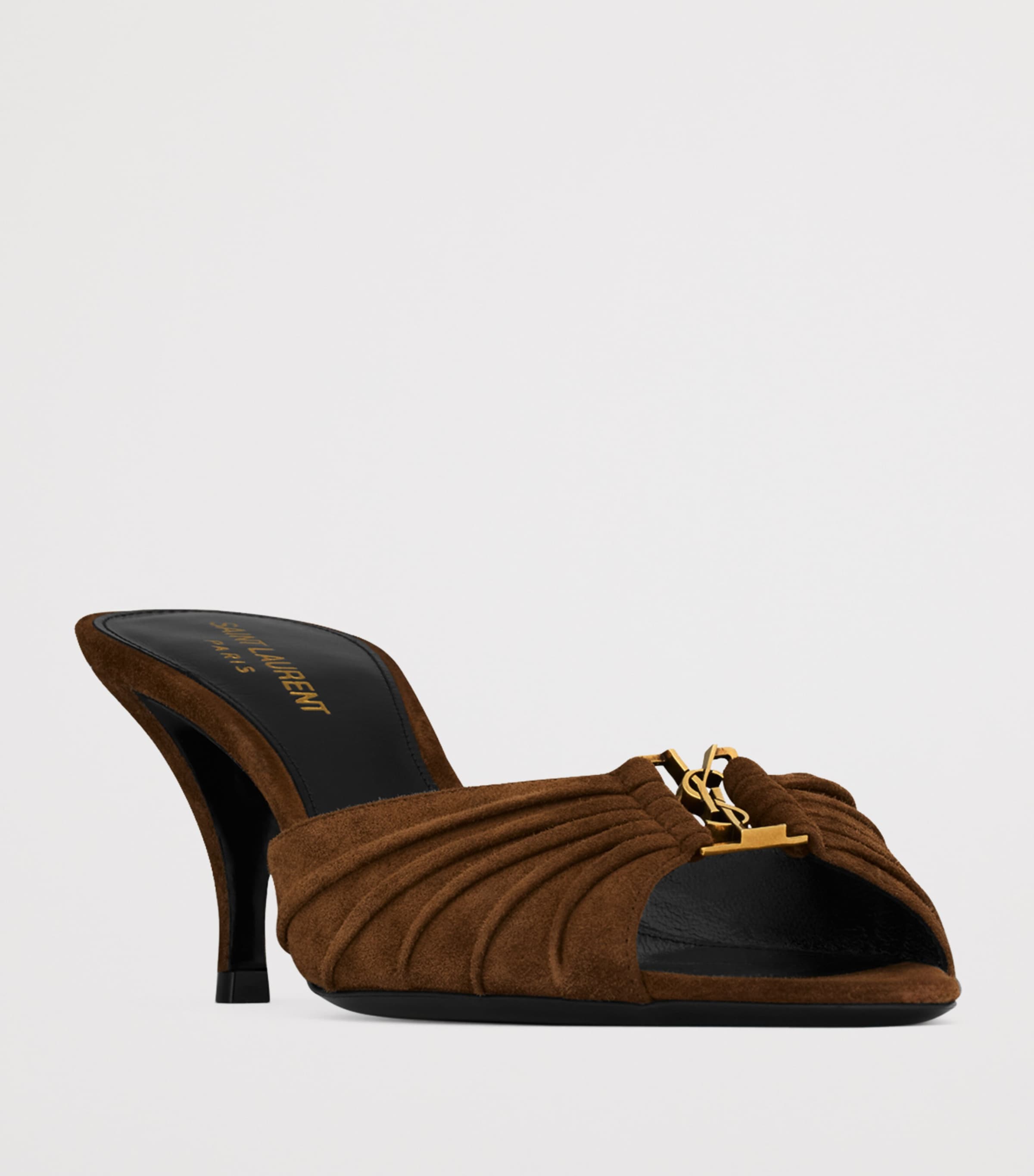 Saint Laurent Suede Babylone Heeled Mules 60 Image 3