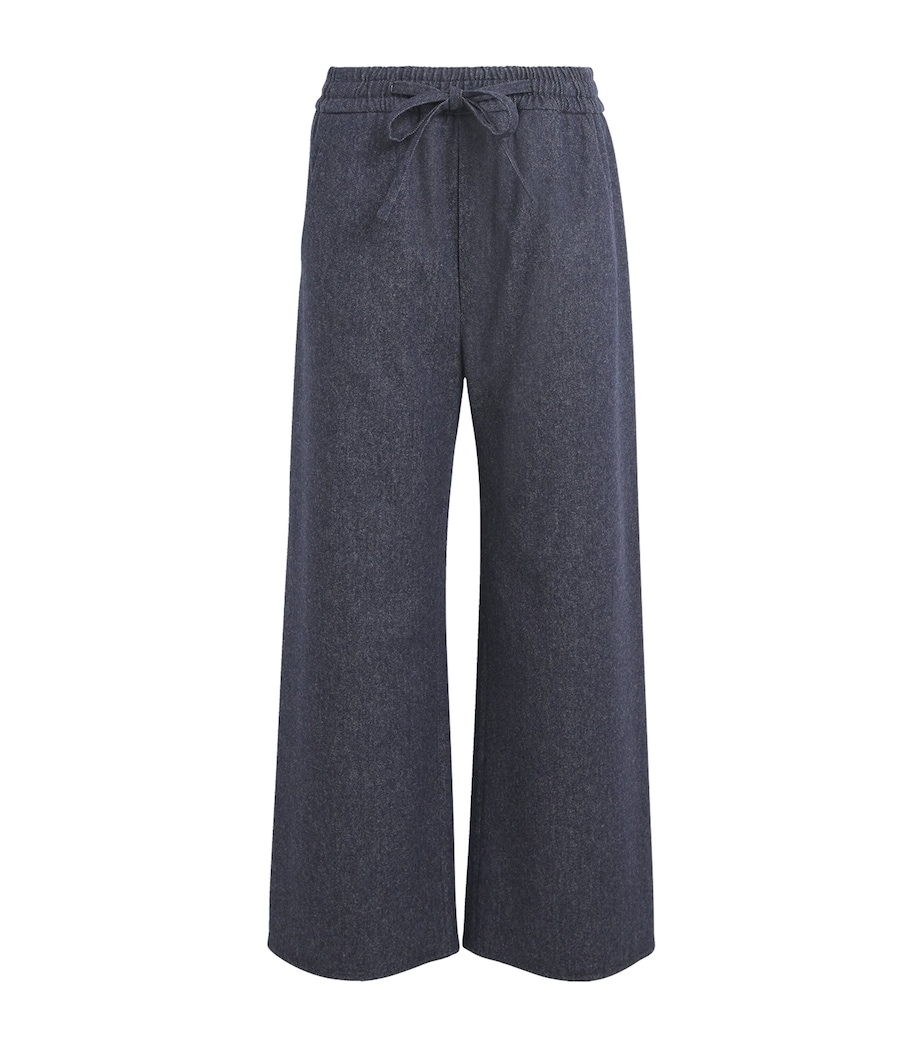 Wool Drawstring Wide-Leg Trousers JEANS Image 1