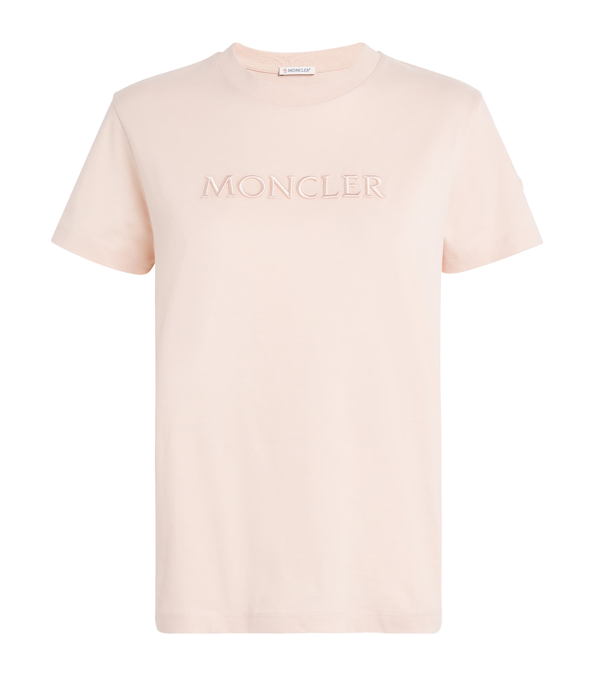 Moncler Cotton T-shirt With Logo In Brown
