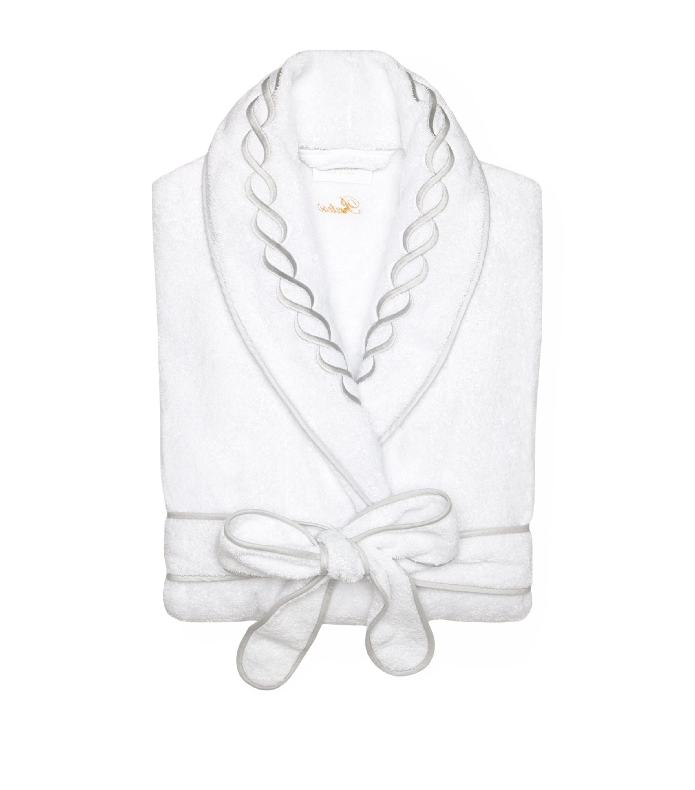 Cotton Treccia Bathrobe (Medium) WHITE/STERLING Image 2