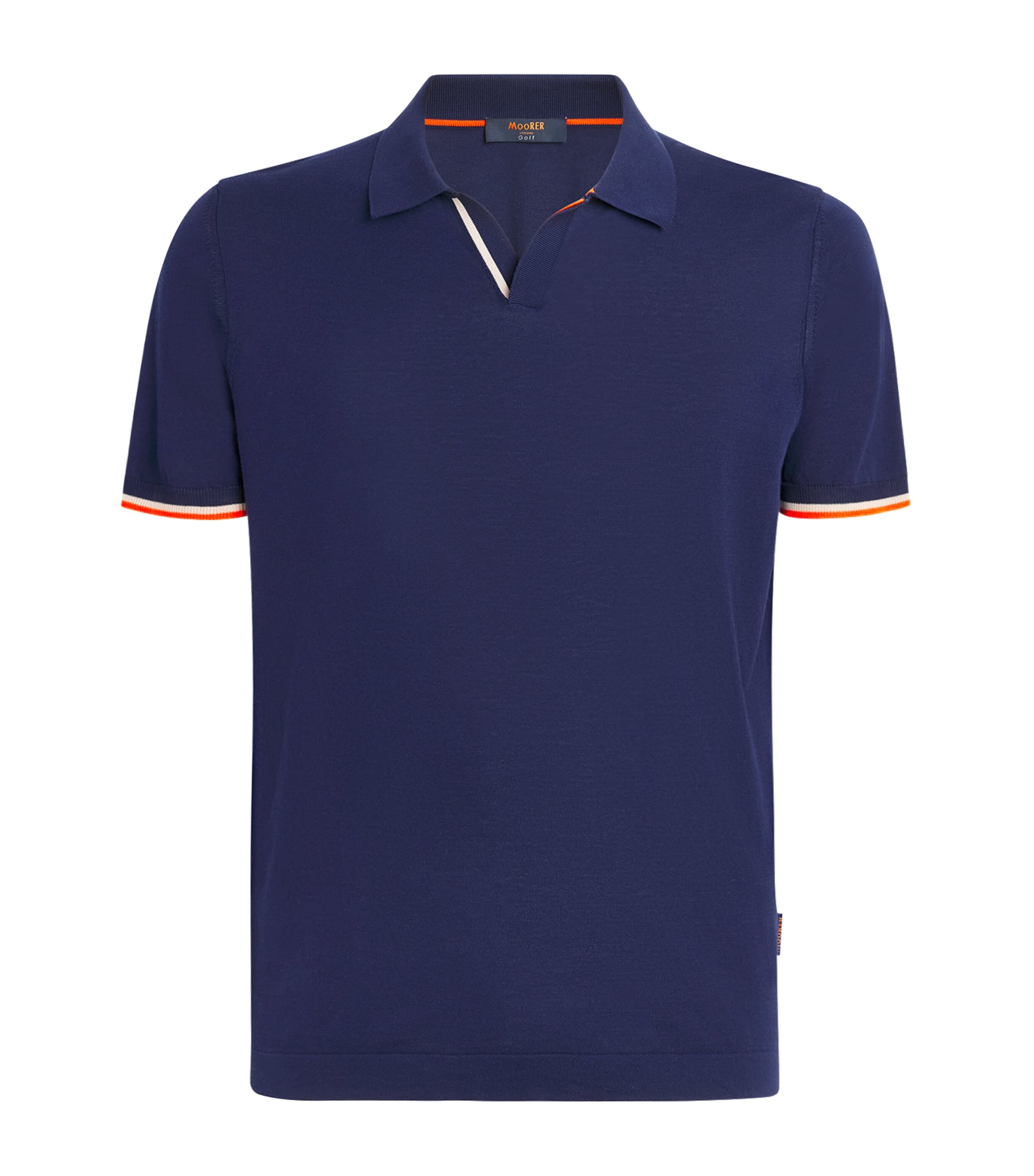 Moorer Contrast-detail Polo Shirt In Navy