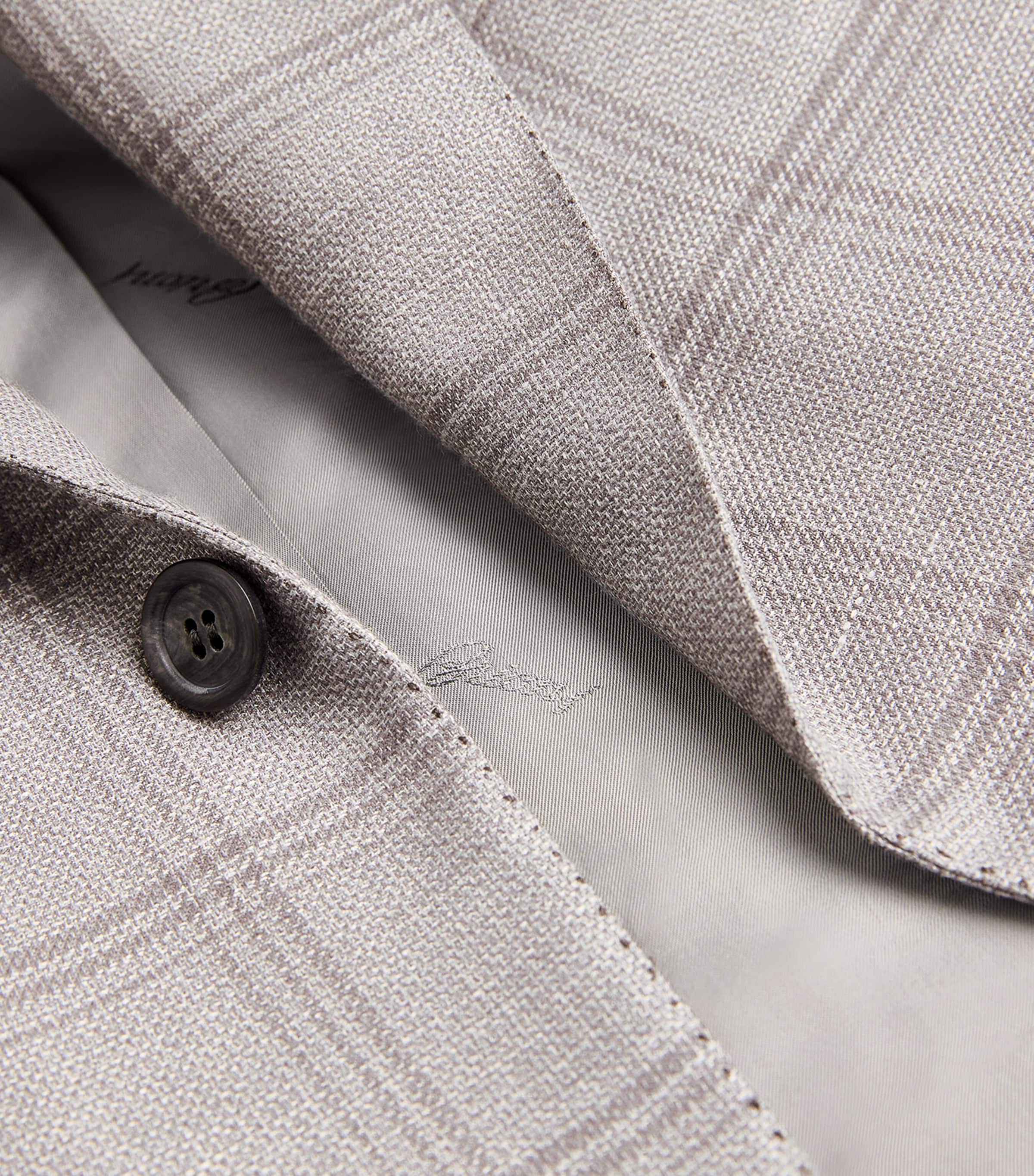 Brioni Mens Wool-Blend Check Blazer Image 5