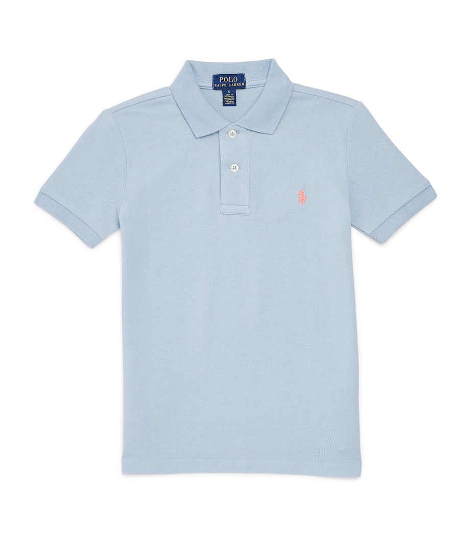 Cotton Polo Shirt (6-14 Years) ESTATE BLU Image 1
