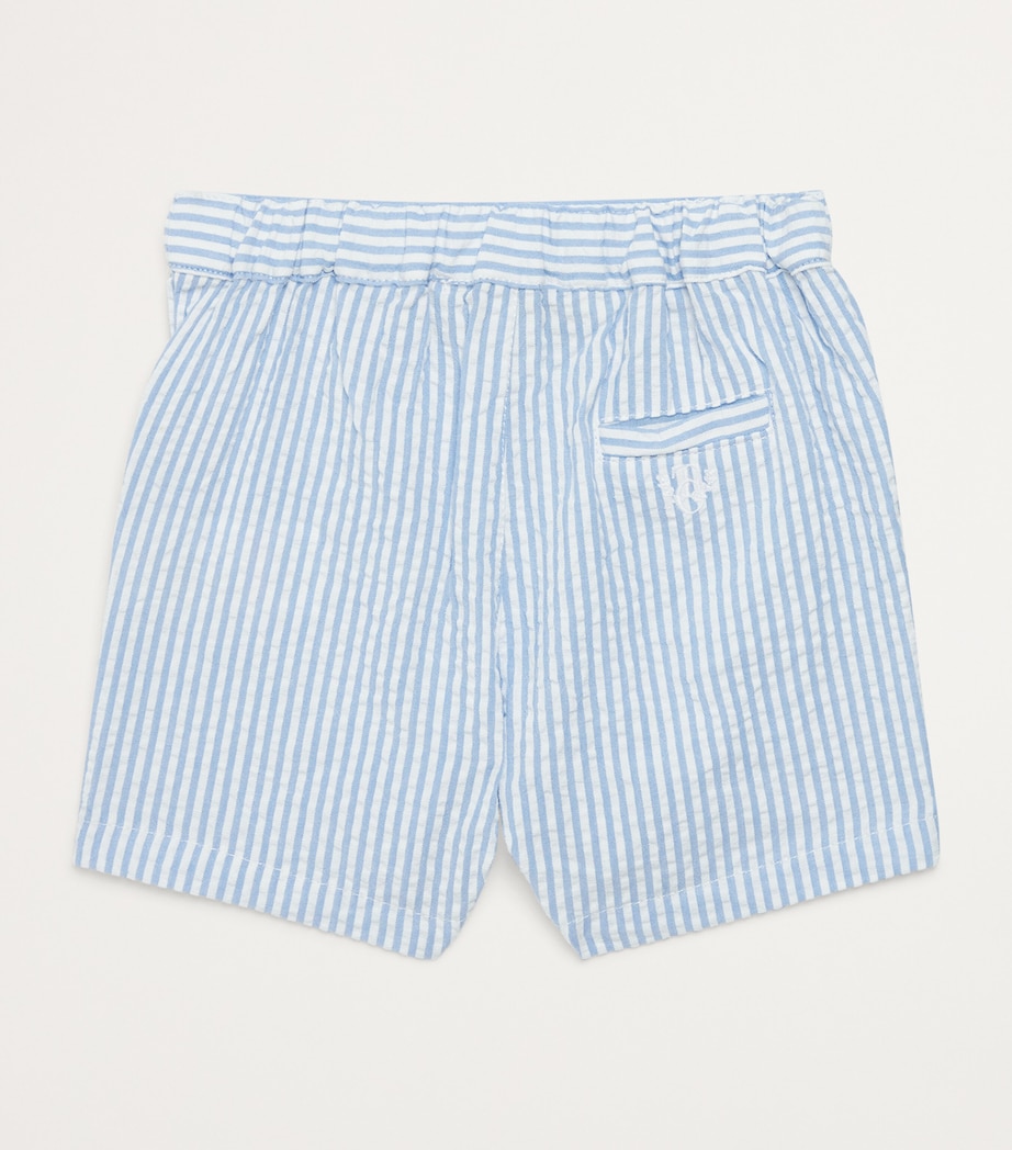 Cotton Stripe Shorts (3 Months – 4 Years) BLEU GRIS� Image 2