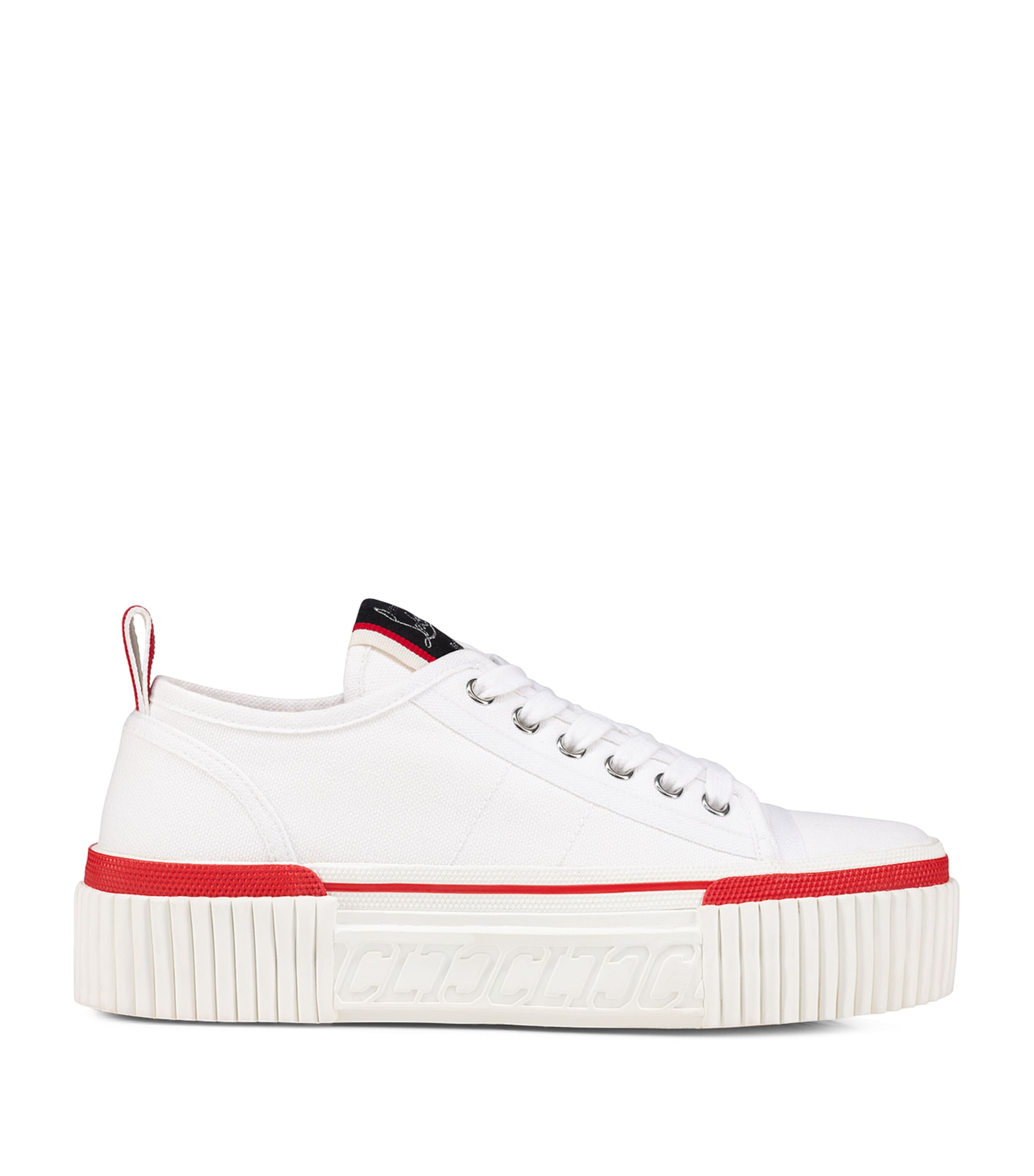 Shop Christian Louboutin Super Pedro Flatform Sneakers In Red