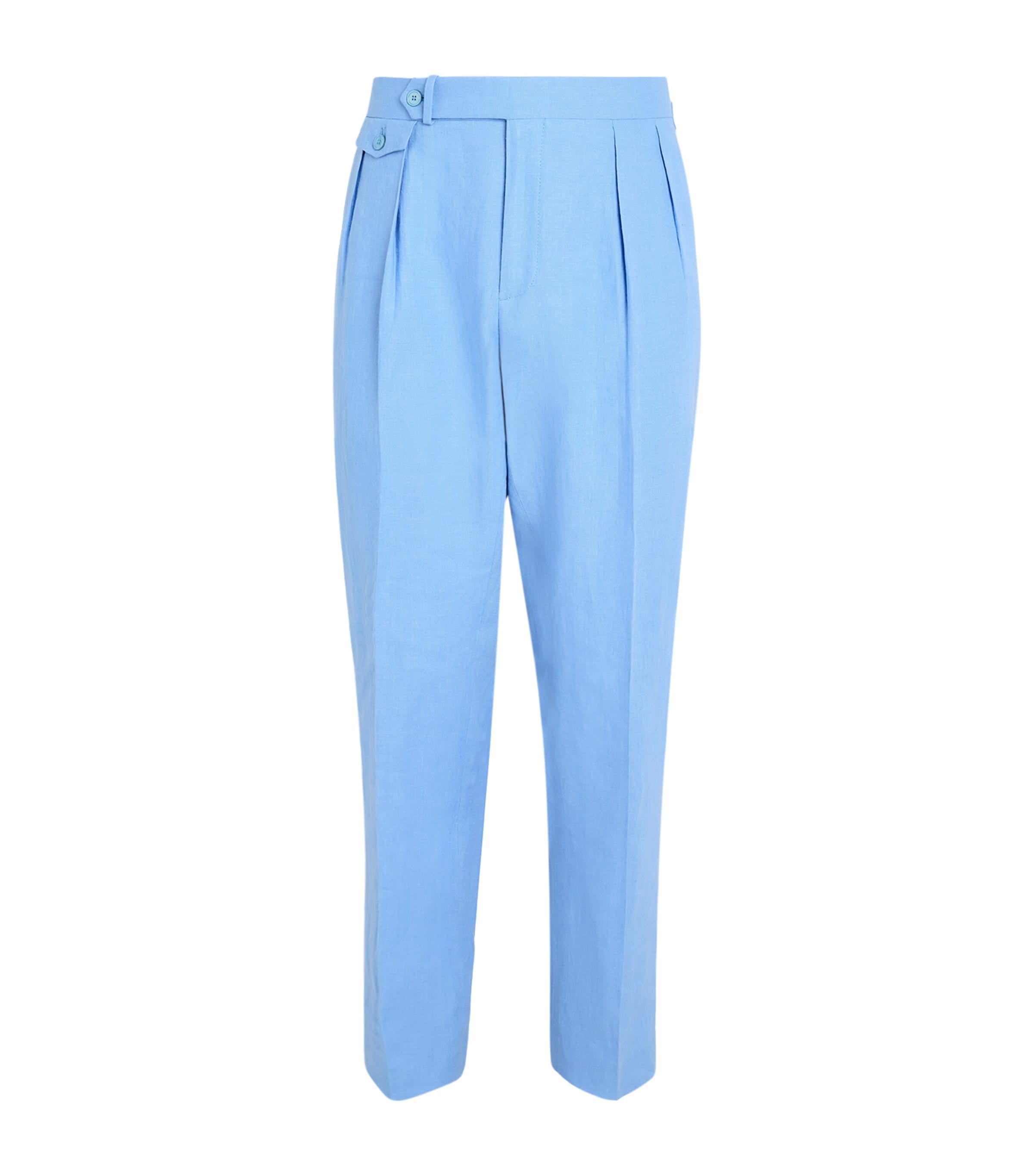 Linen Pleated Suit Trousers SKY BLUE Image 1