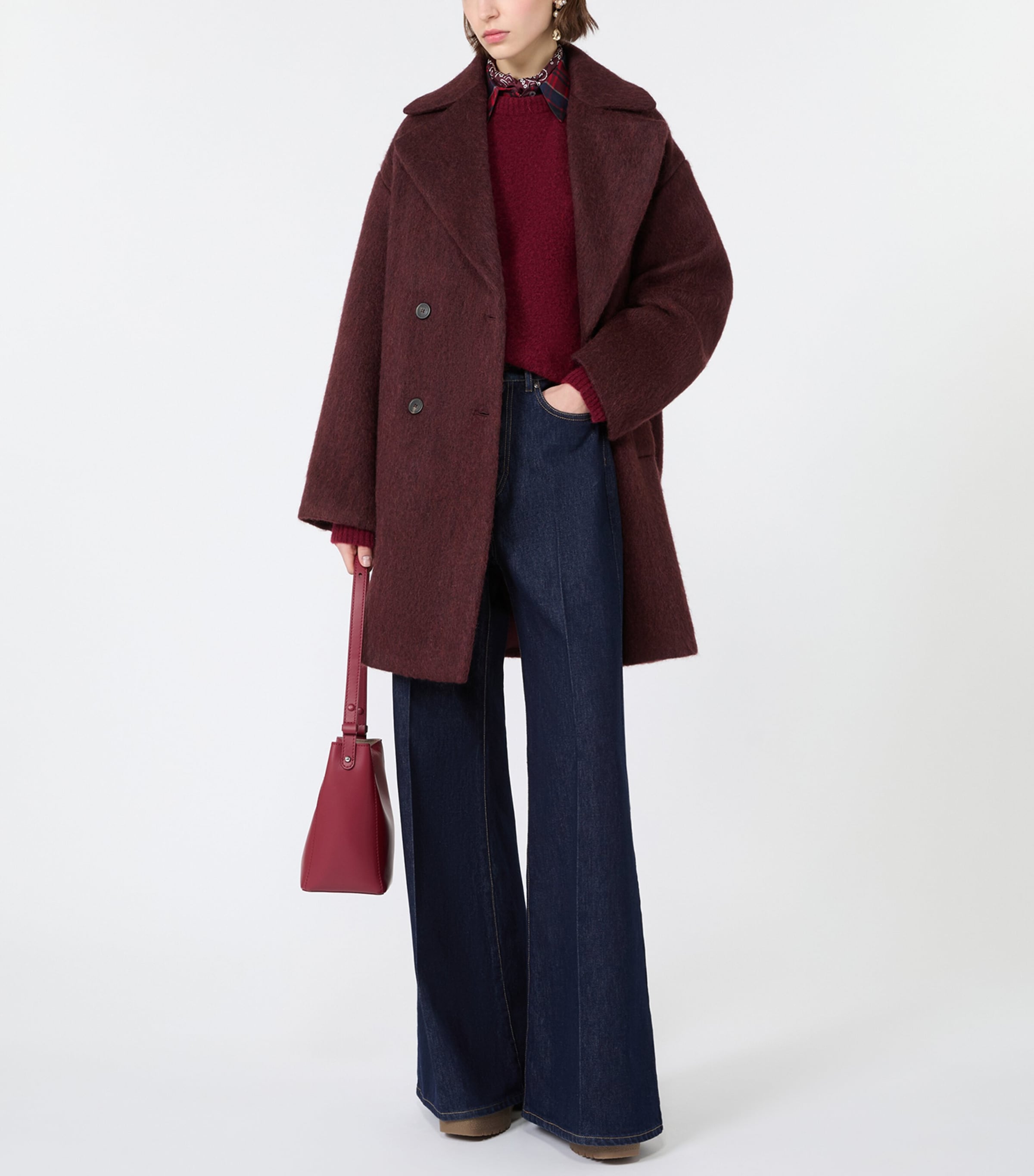 Weekend Max Mara Womens Wool-Blend Sweater Bordeaux Image 2