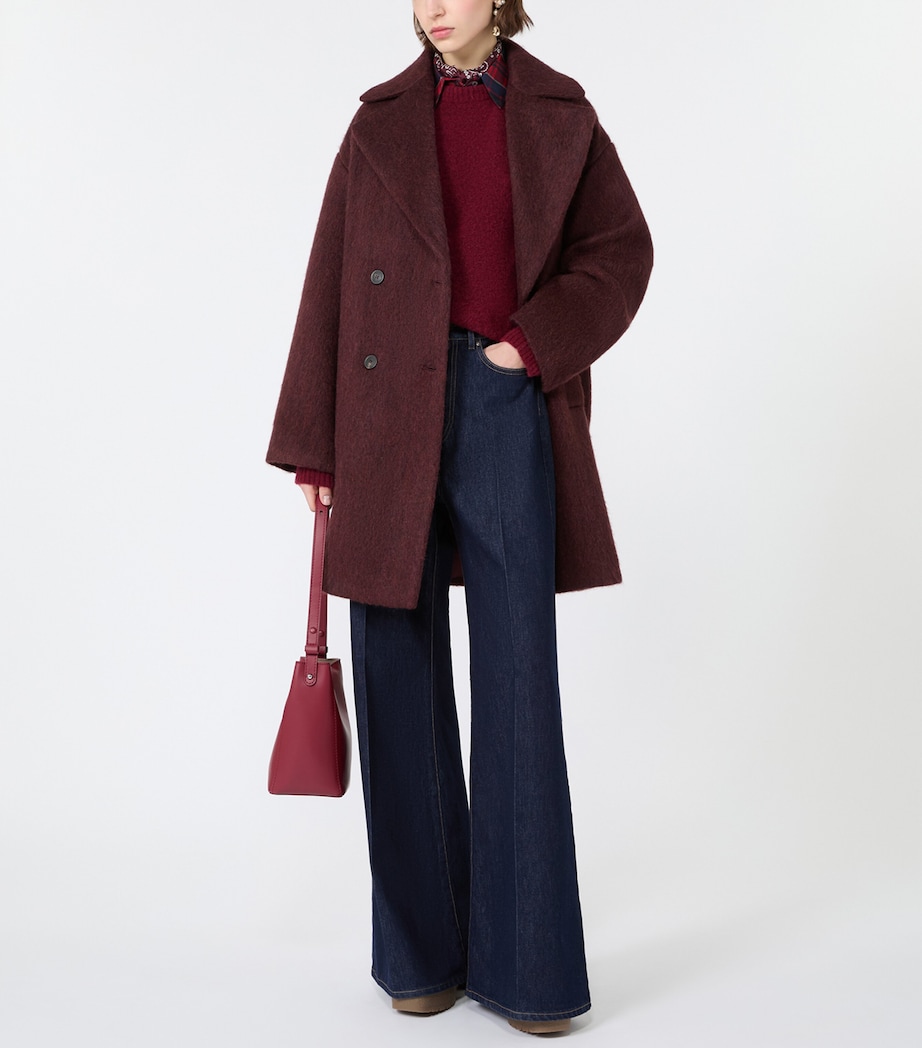 Weekend Max Mara Womens Wool-Blend Sweater Bordeaux Image 2
