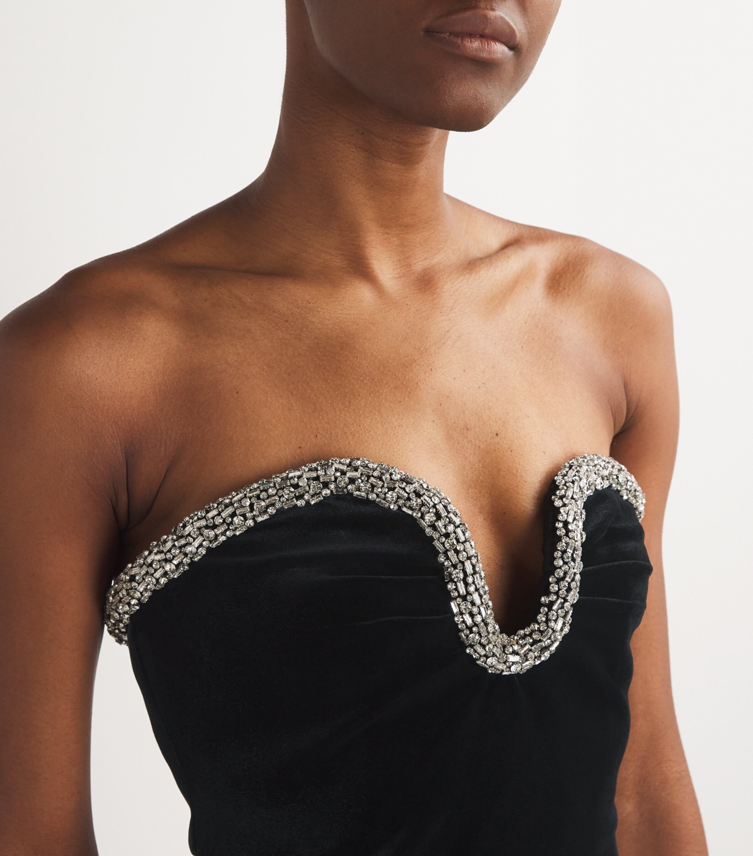 Roland Mouret Womens Embellished Off-The-Shoulder Midi Dress Black Image 6