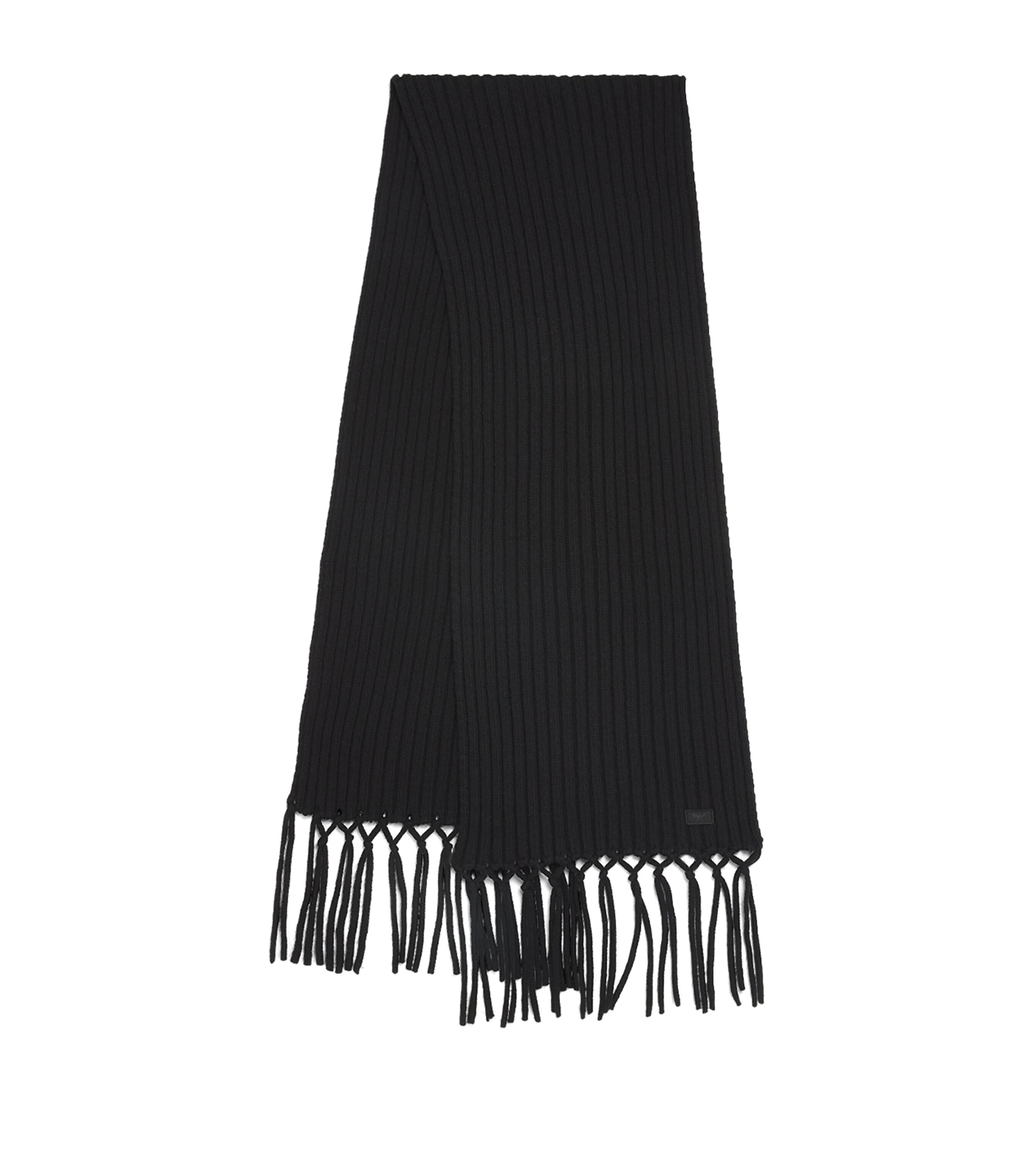 Weekend Max Mara Virgin Wool Rib-knit Scarf In Black