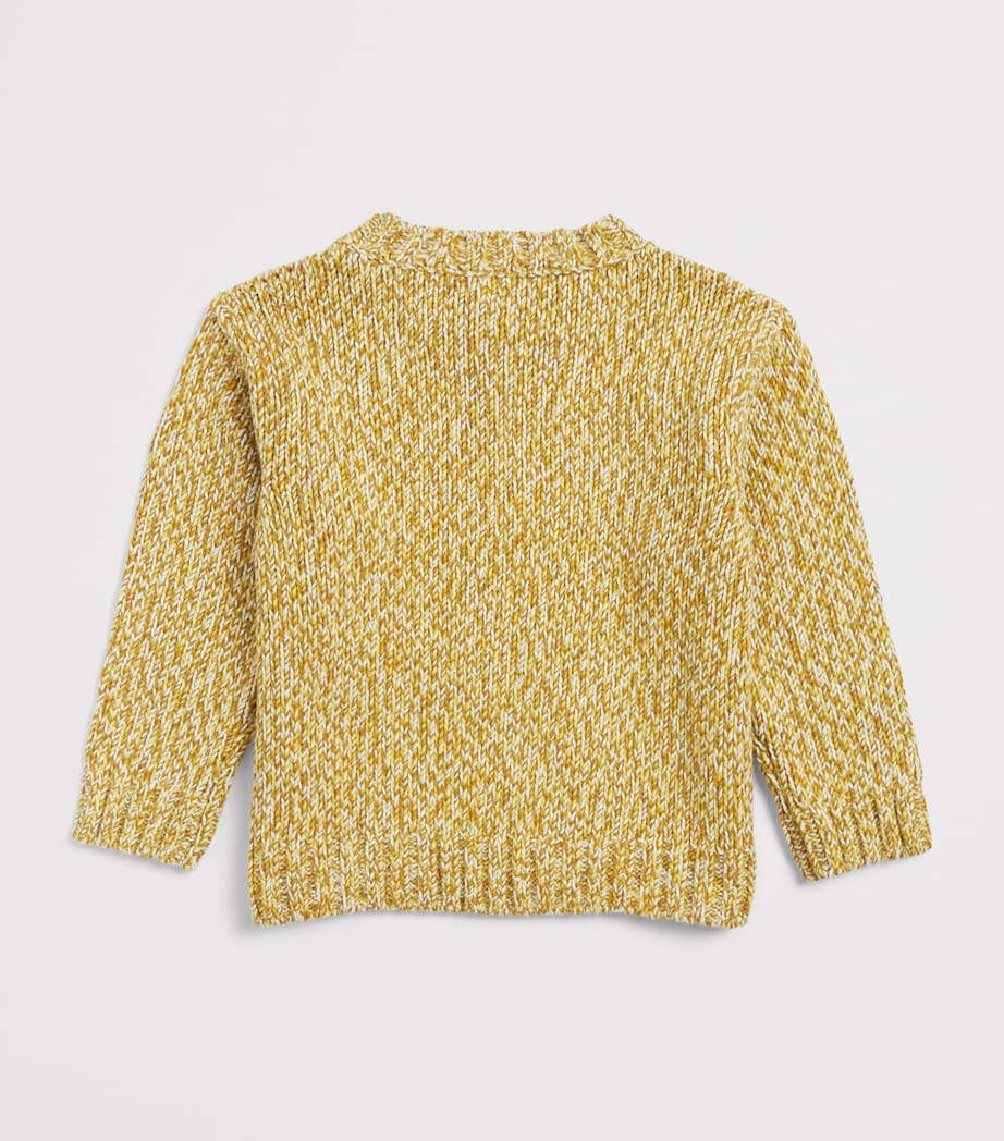 Il Gufo Wool-Blend Crew-Neck Sweater (2-12 Years) Crocus Yellow Image 2