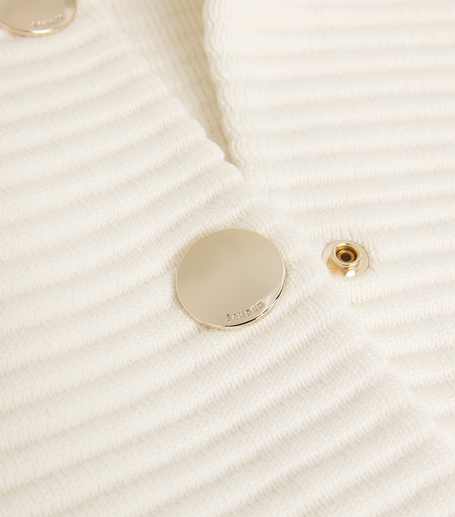 Textured-Knit Cardigan ECRU Image 5