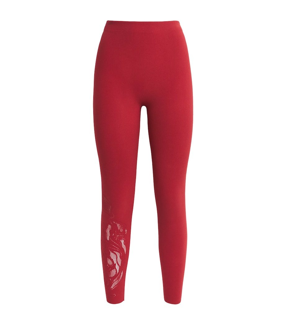 Net-Panel Rose Leggings 3244 CRIMSON Image 1