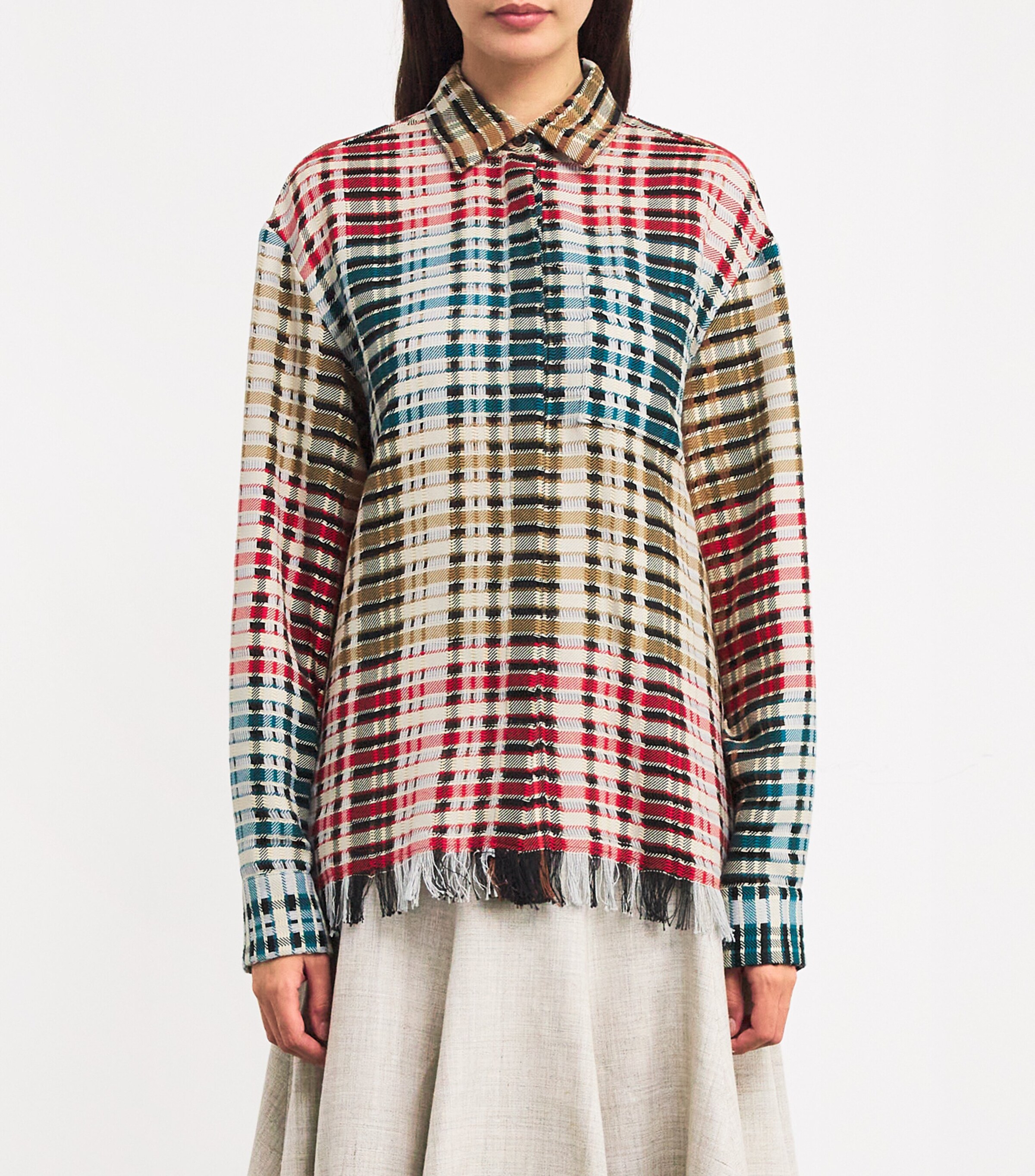 RETORI Womens Cotton Check Shirt Rainbow Image 3