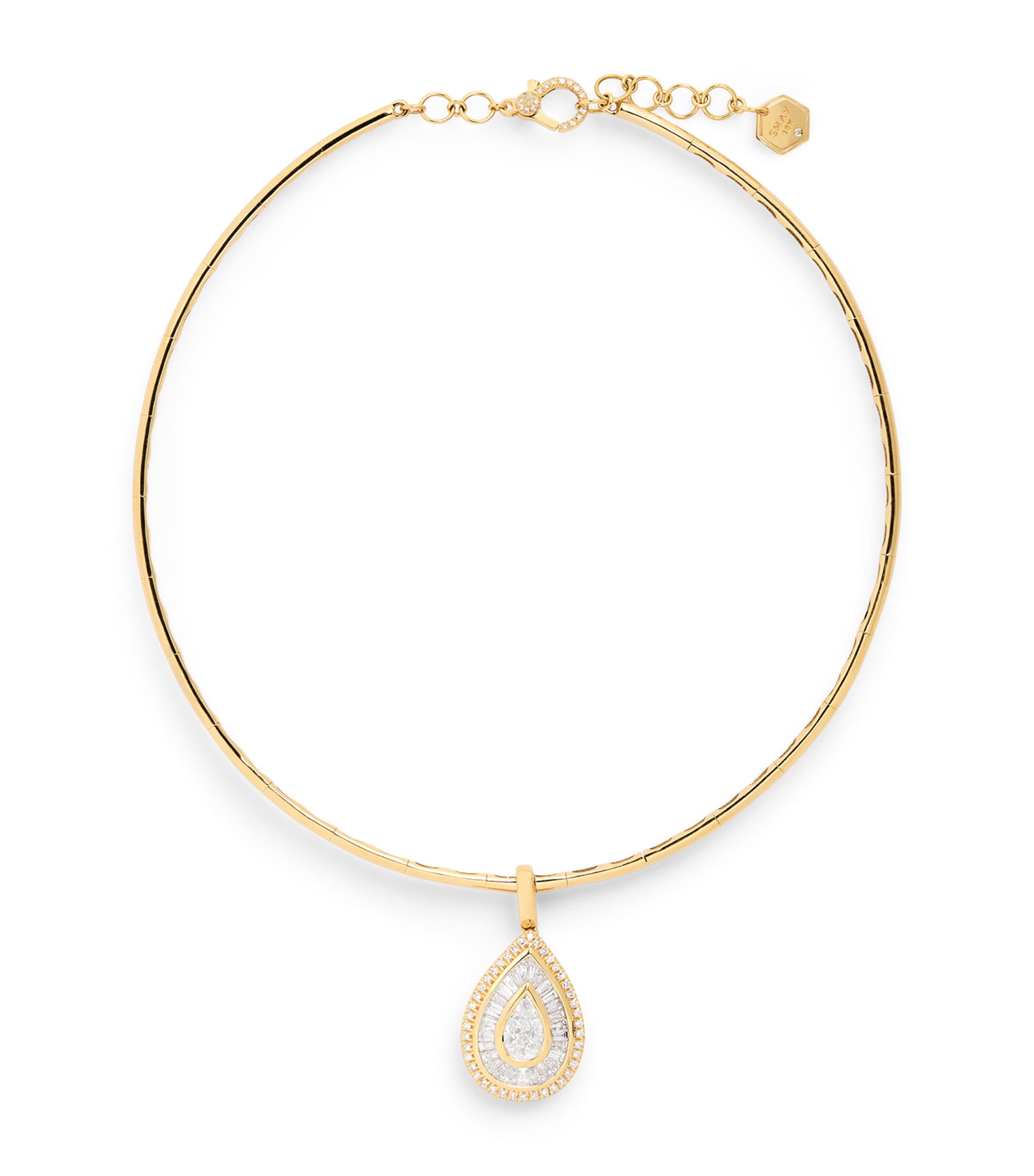 Shay Yellow Gold And Diamond Pendant Choker In Gold