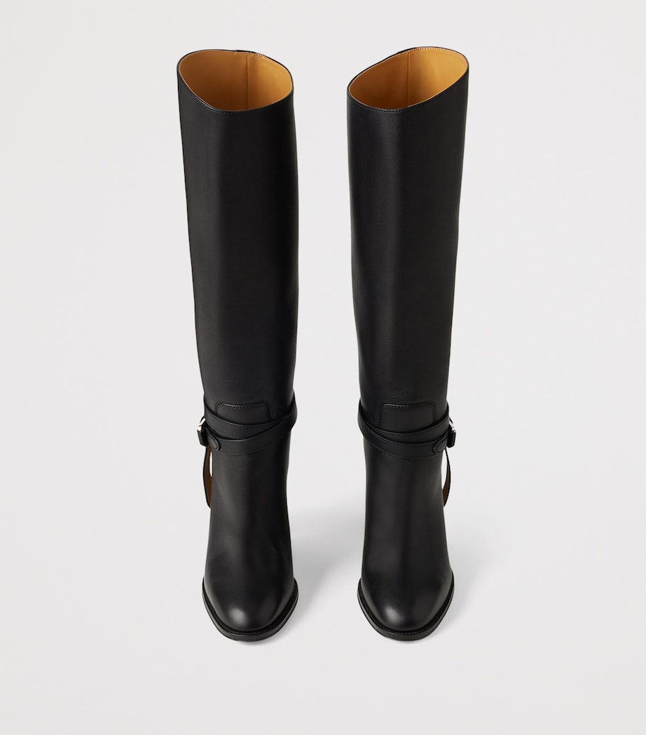 Leather Donnely Knee-High Boots 90 BLACK Image 4