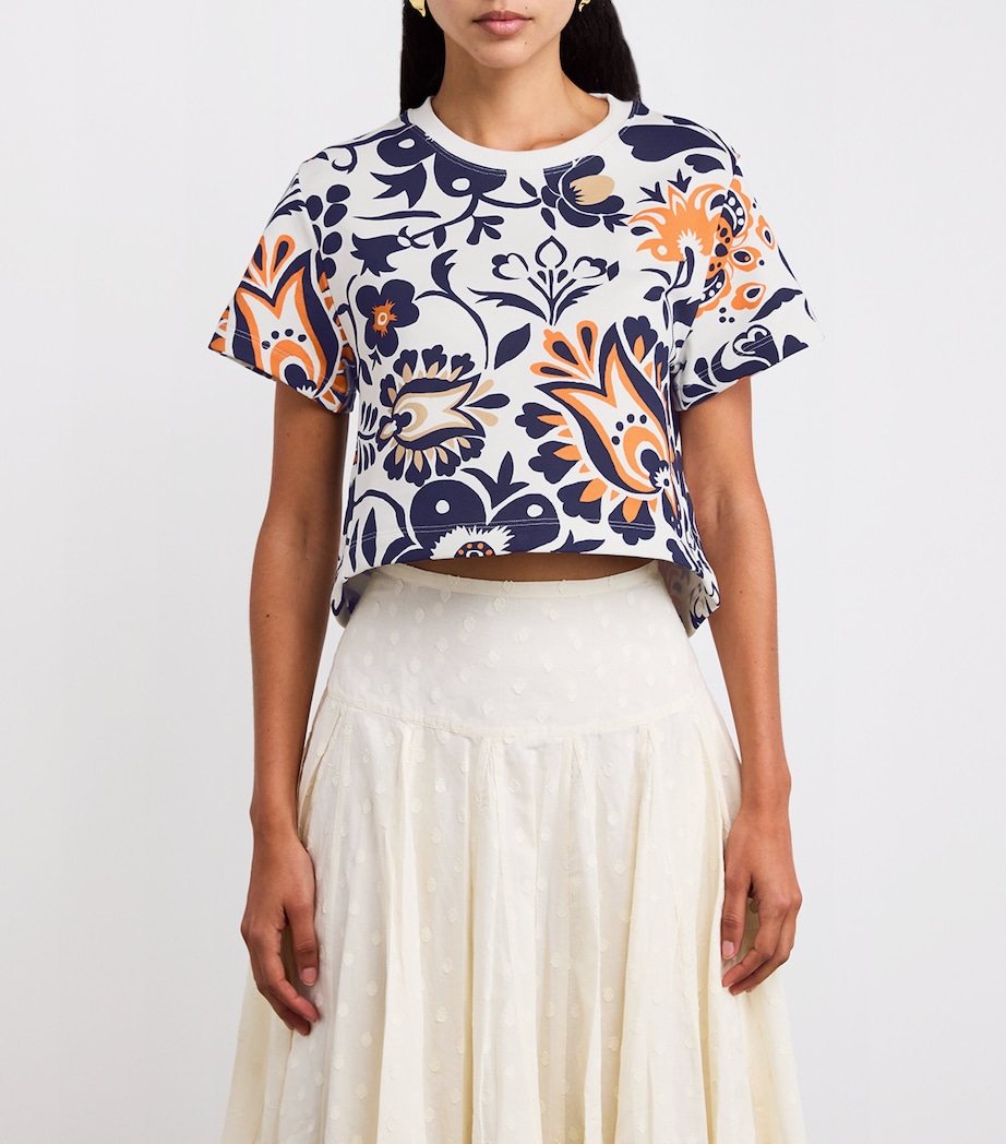 Printed Feather-Trim Top BU03 SELVA PLAC�E Image 6