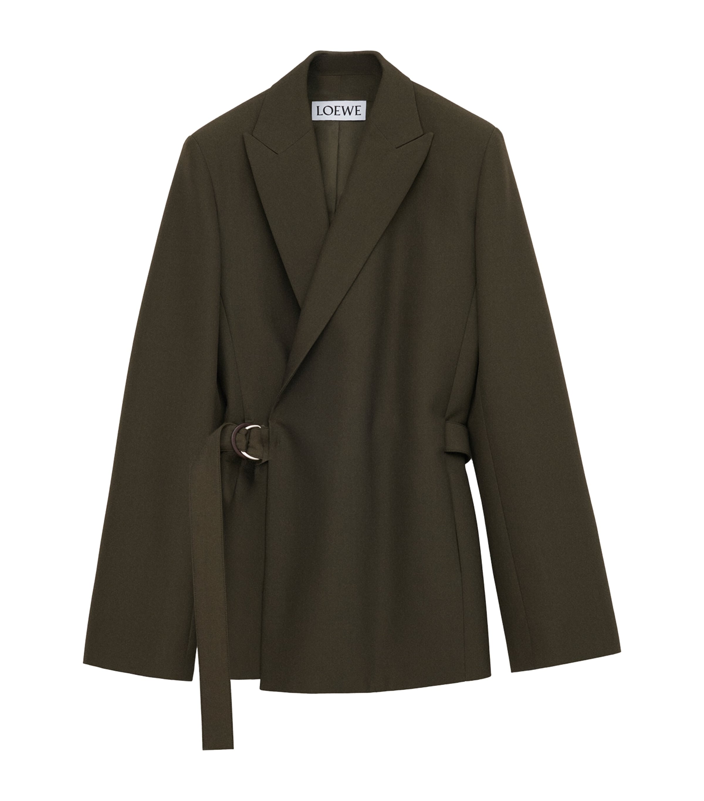 LOEWE Green Wool Draped Blazer