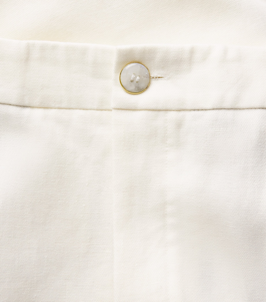 GOD'S TRUE CASHMERE Mens Linen Wide-Leg Trousers Moonstone Image 6
