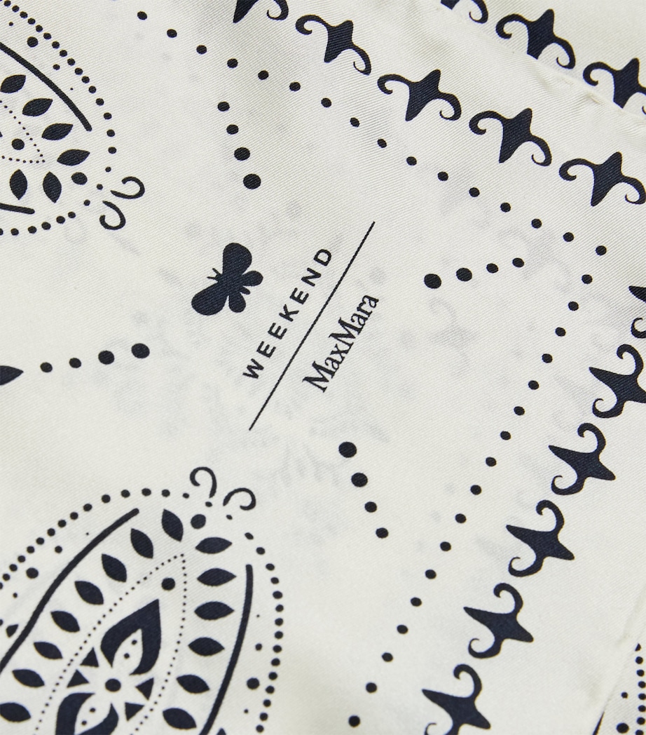 Silk Geometric Print Square Scarf ULTRAMARINE Image 3