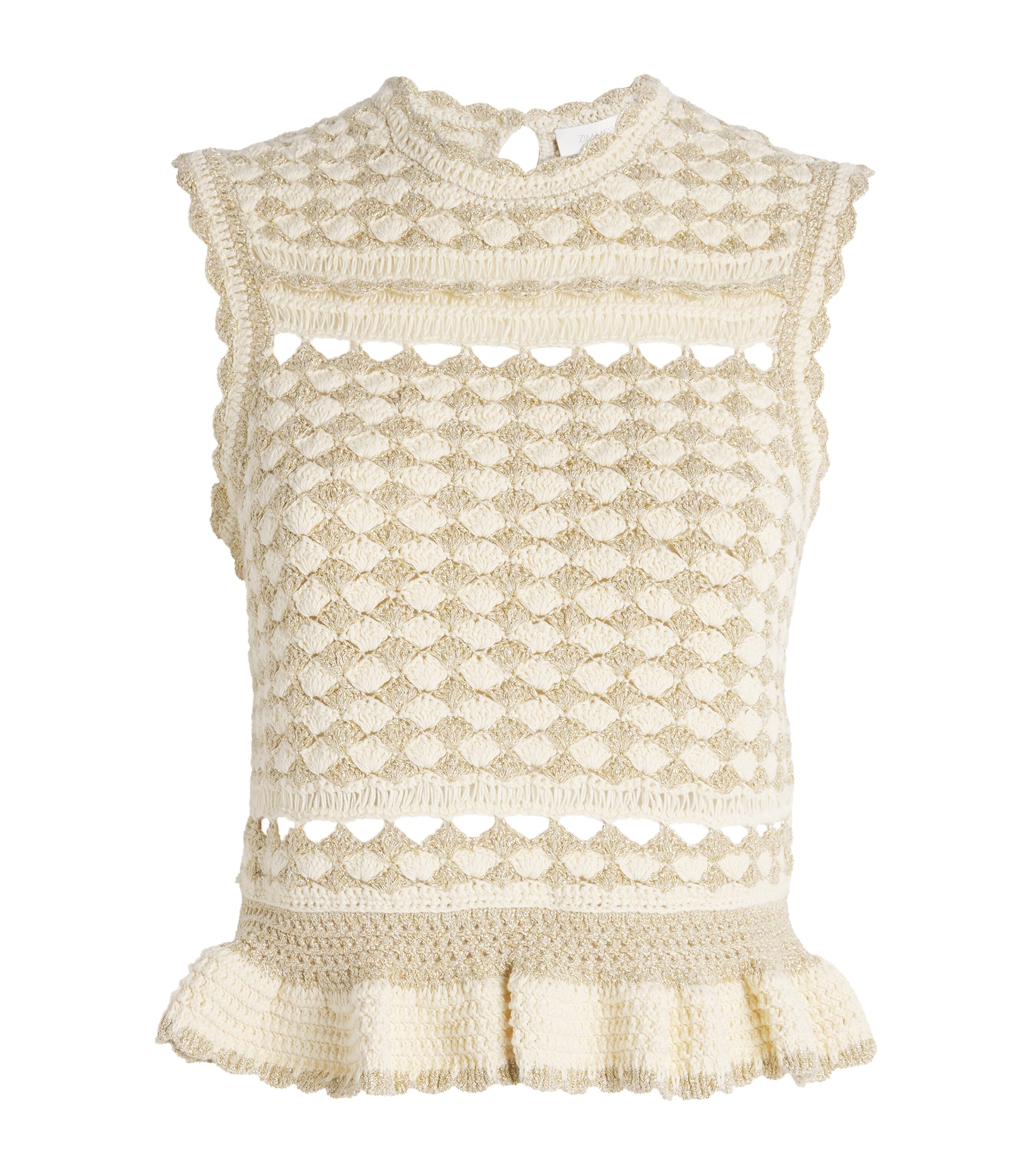 Metallic Crochet Wanderlust Top METALLIC GLD/CRMMTGC Image 1