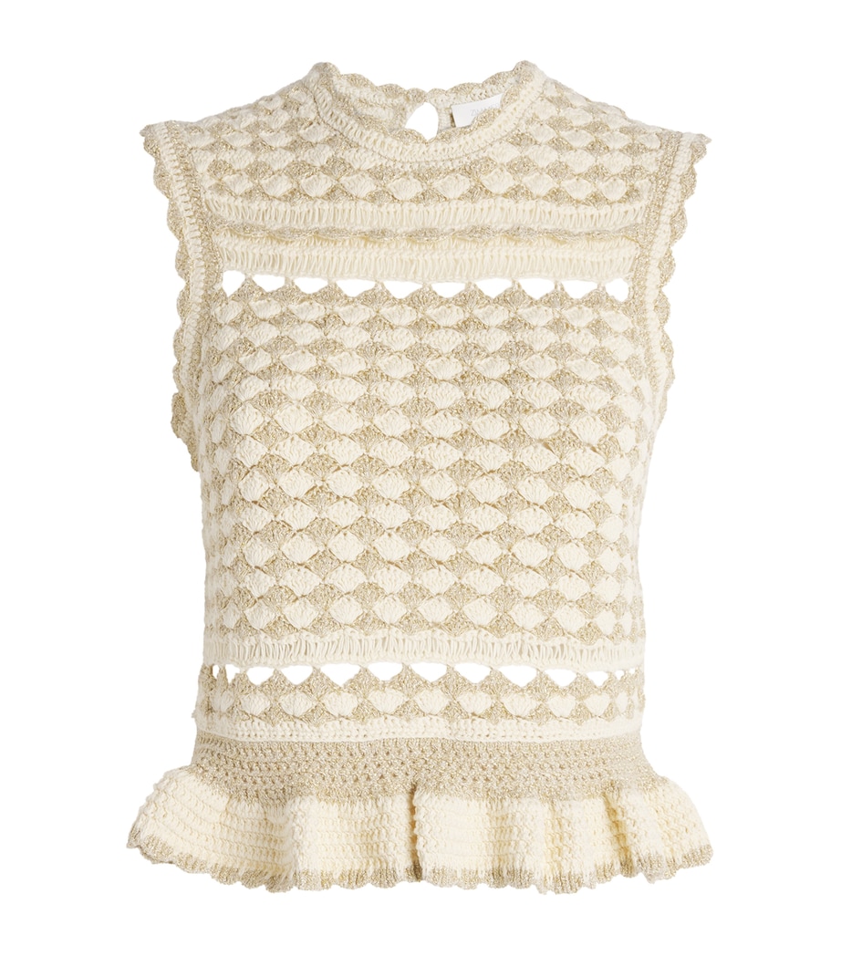 Metallic Crochet Wanderlust Top METALLIC GLD/CRMMTGC Image 1