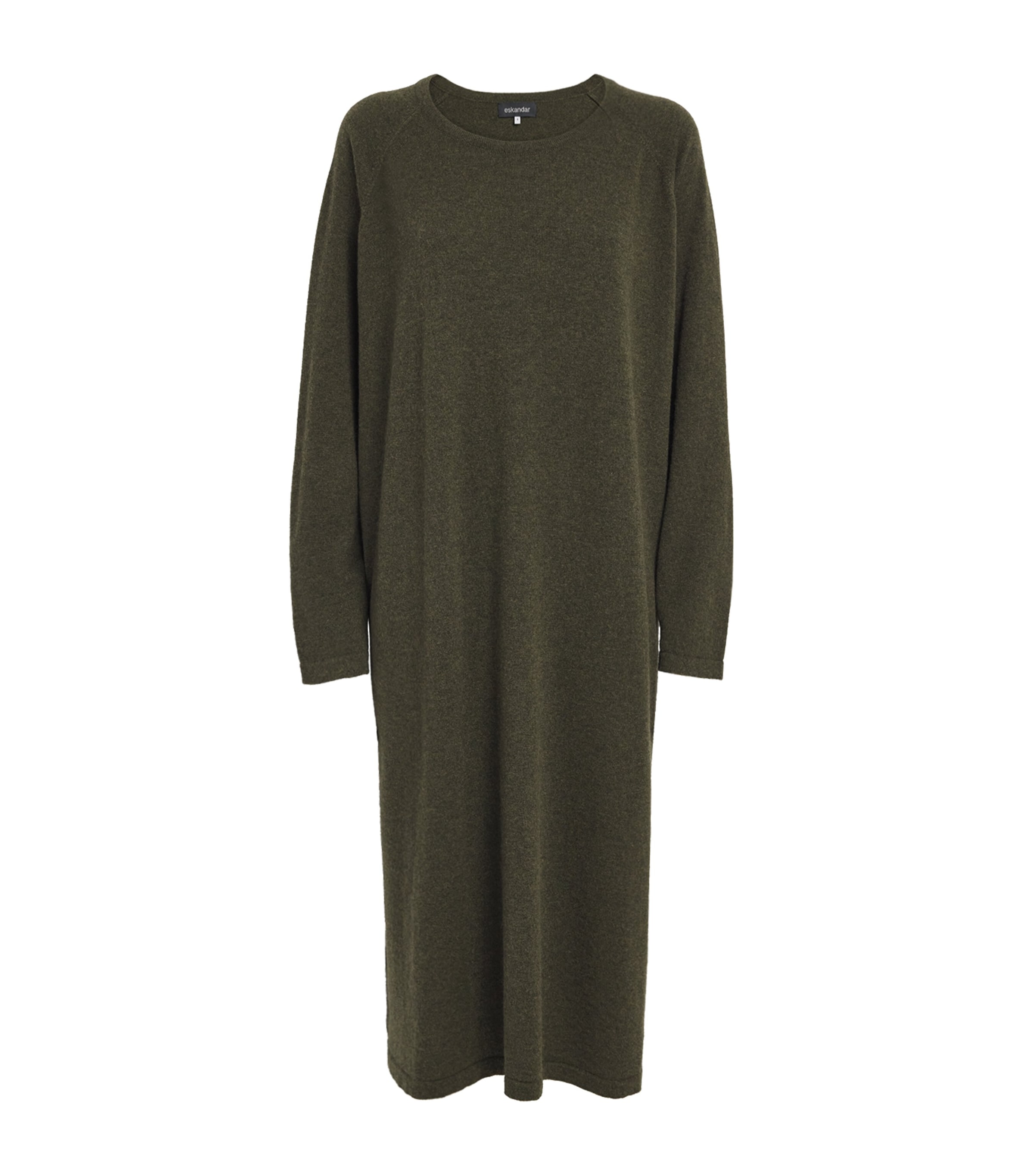 Eskandar Cashmere A-line Midi Dress In Green