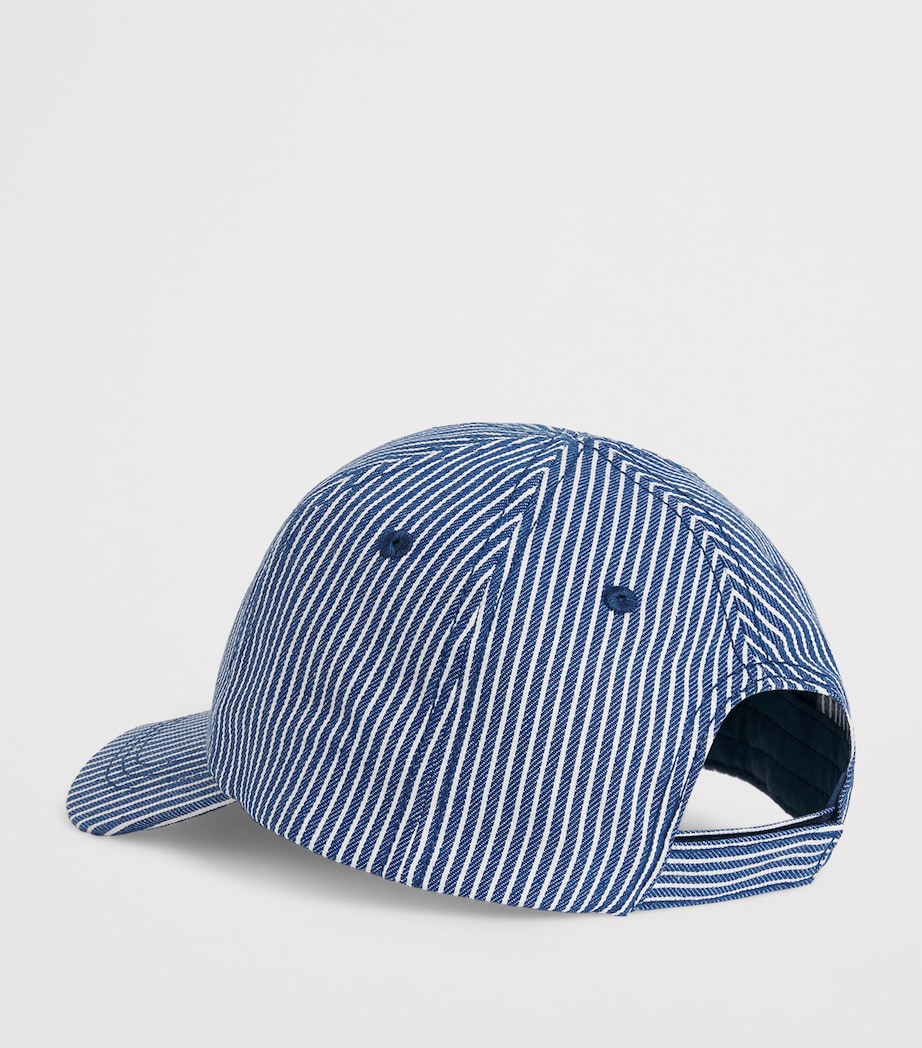 KONGES SLOJD Organic Cotton Stripe Hat Blue Stripe Image 2
