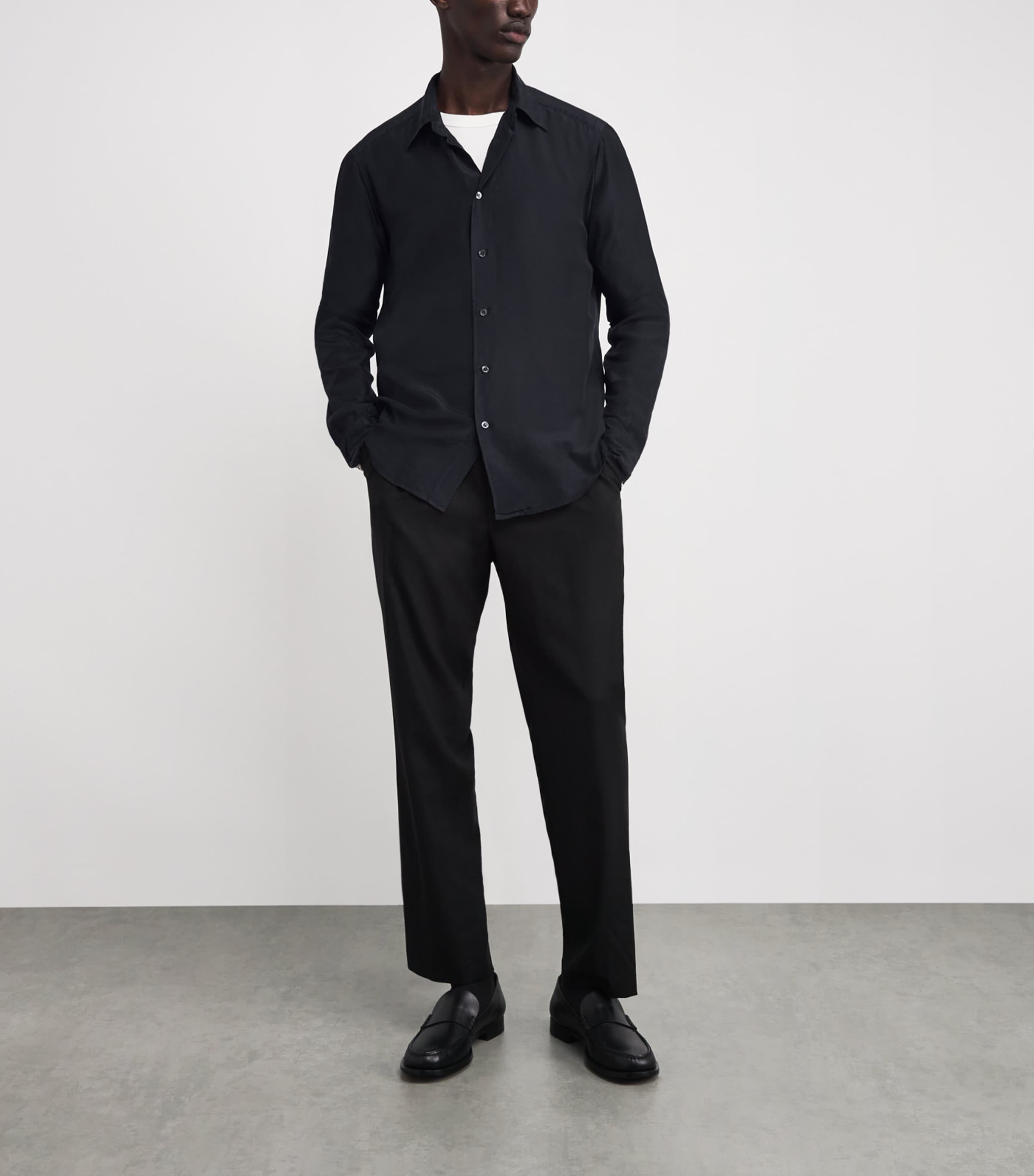 Silk Shirt 170 NAVY Image 2