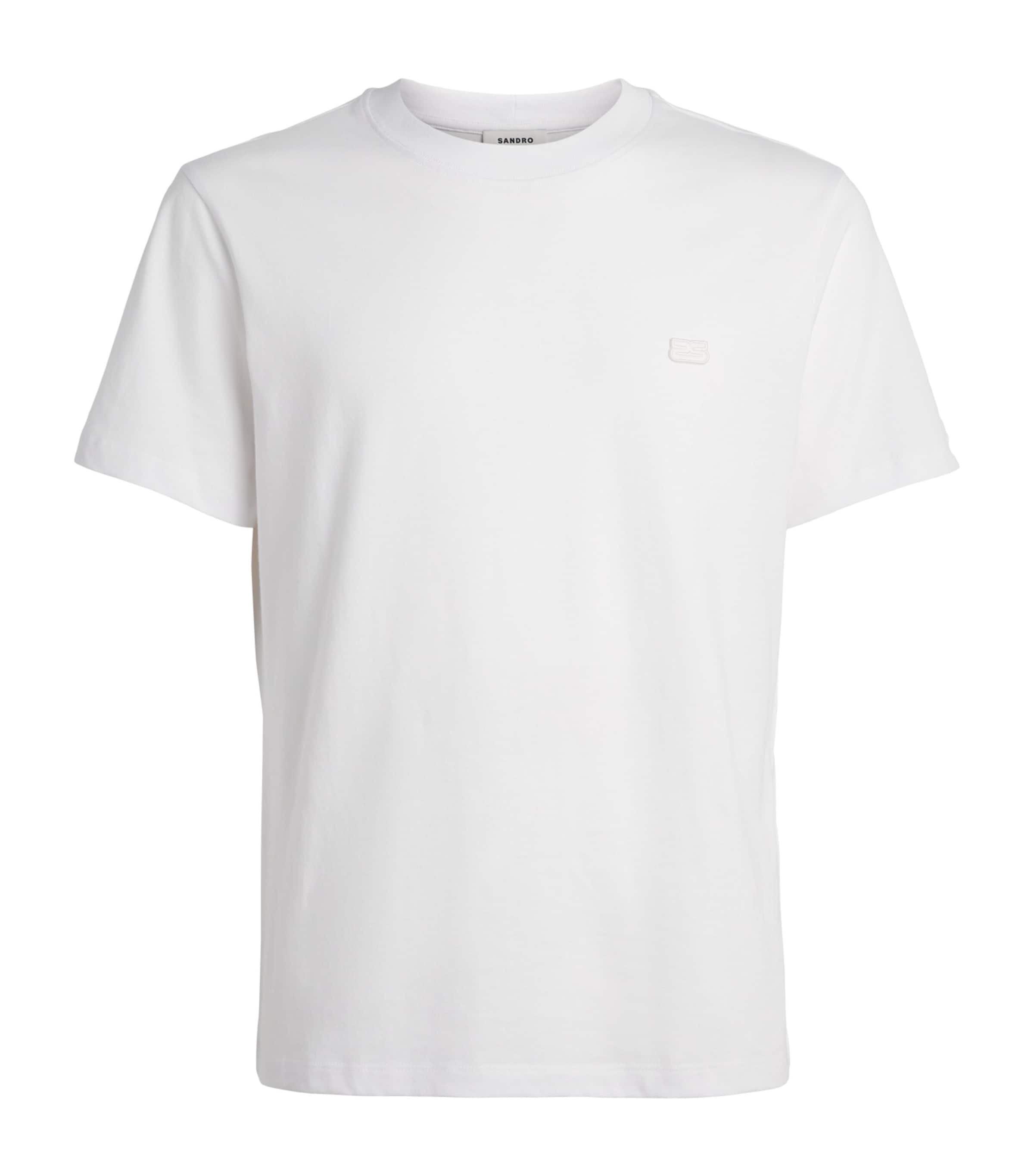 Sandro Paris Mens Cotton Logo T-Shirt White Image 1