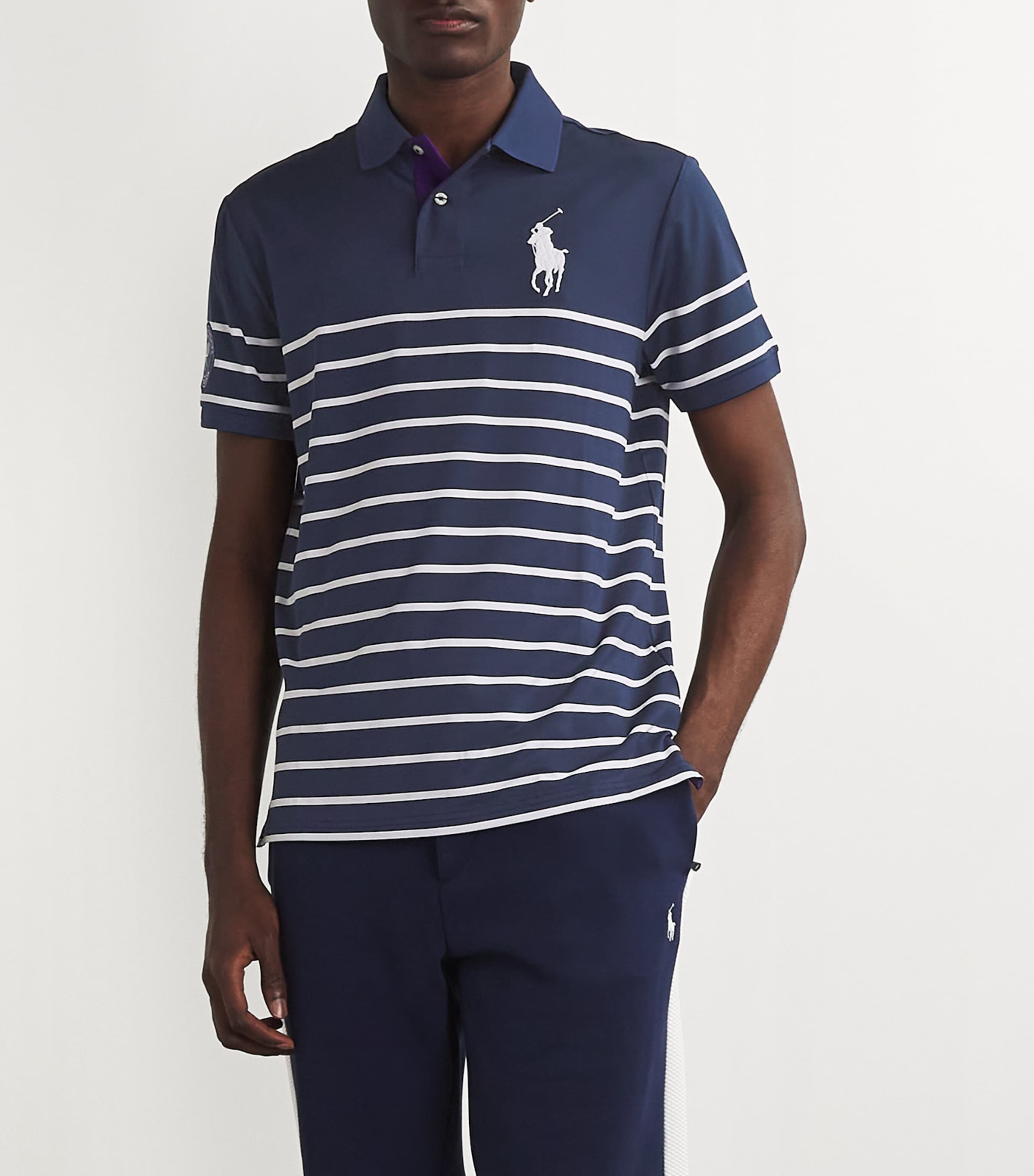 Men Polo Ralph Lauren mesh Polo Shirt Striped - CLASSIC FIT