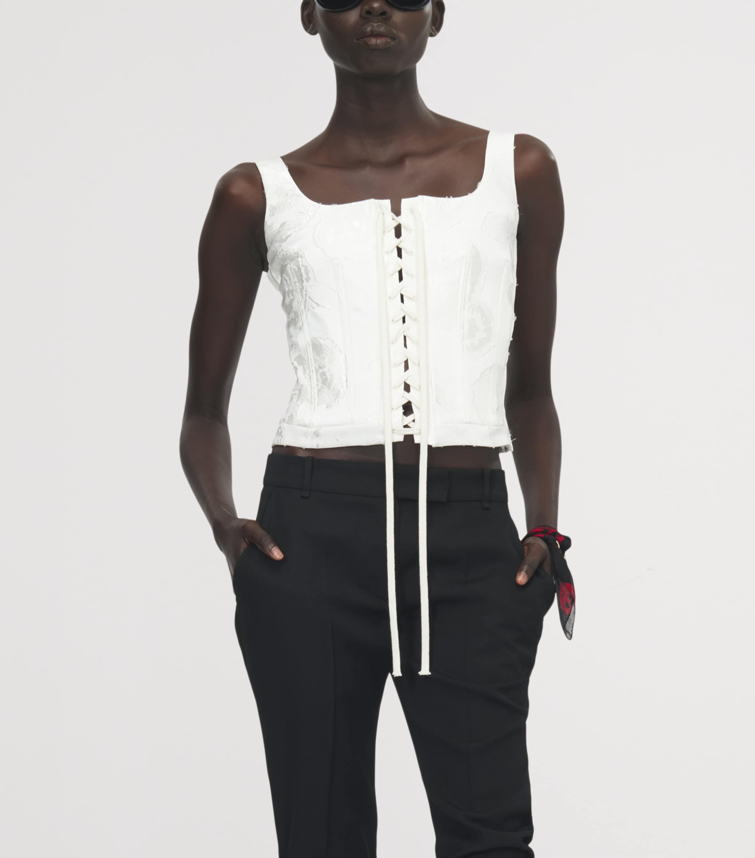 McQueen Womens Fil Coupé Floral Corset Top Image 6